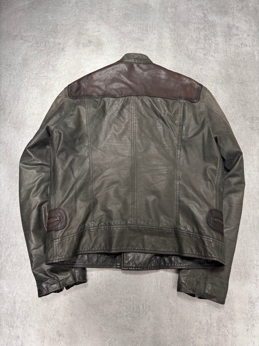 2000s Dolce & Gabbana Asymmetrical Leather Jacket