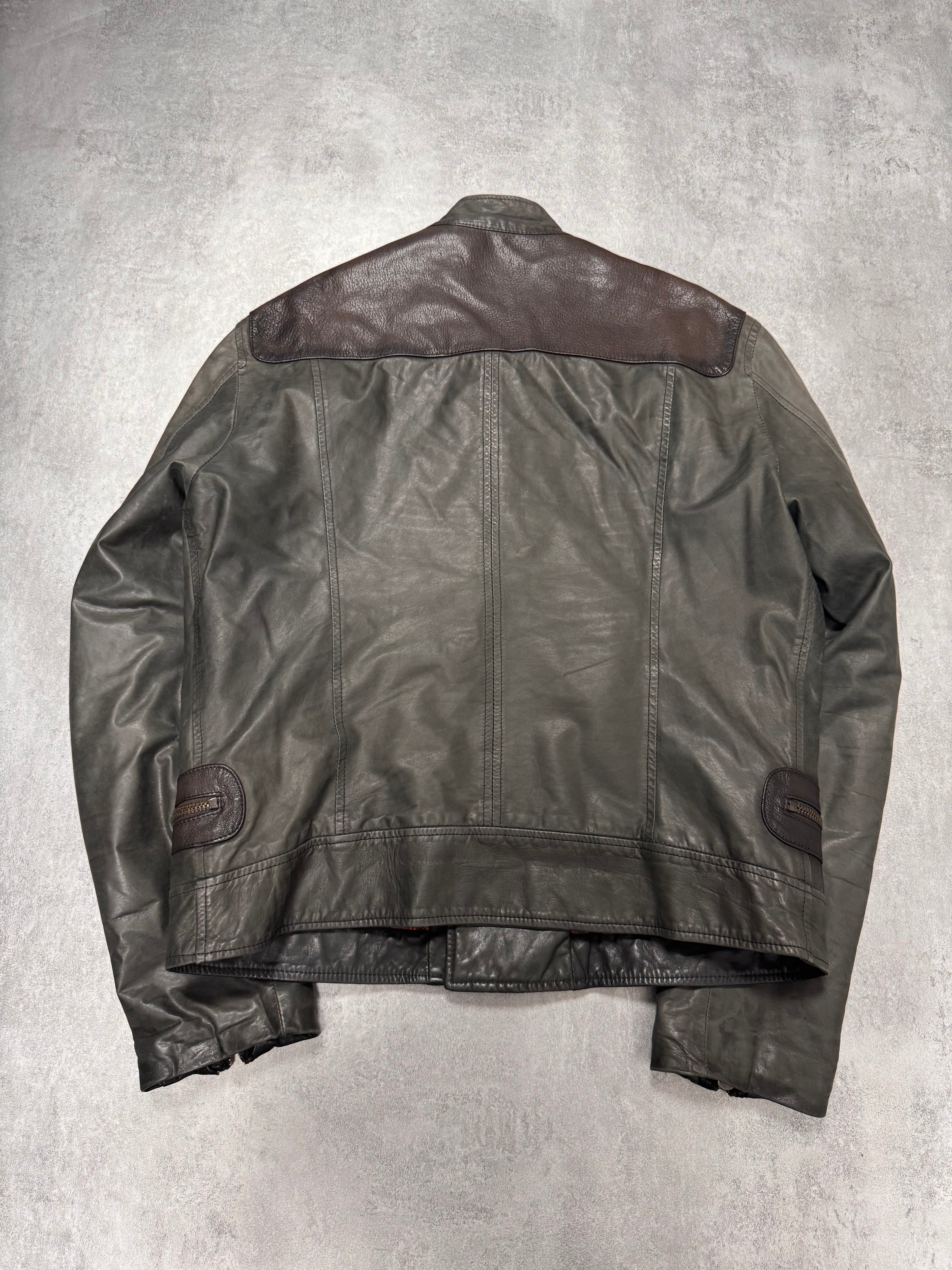 2000s Dolce & Gabbana Asymmetrical Leather Jacket