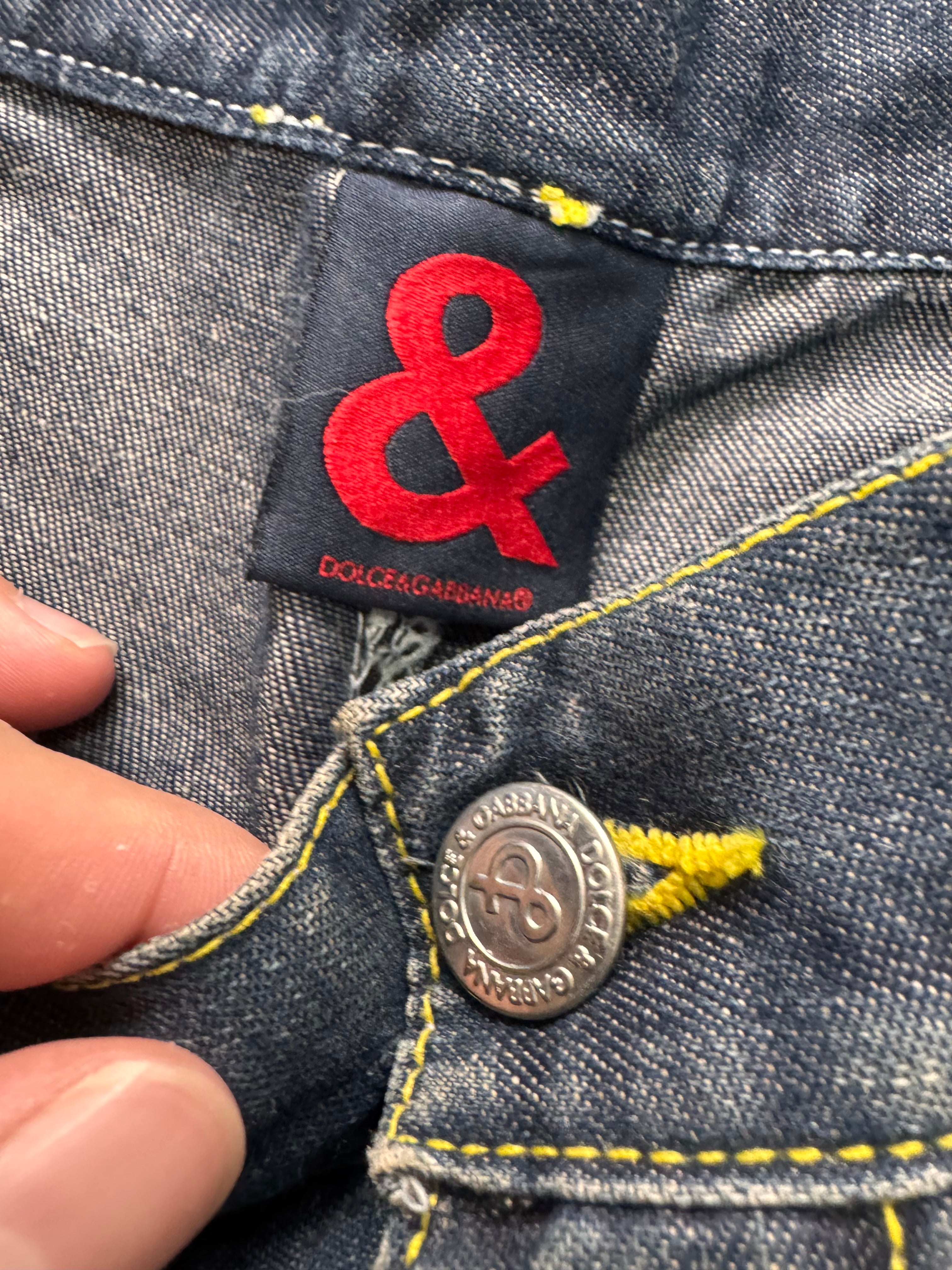 2000s Dolce & Gabbana Biker Cargo Denim Jeans