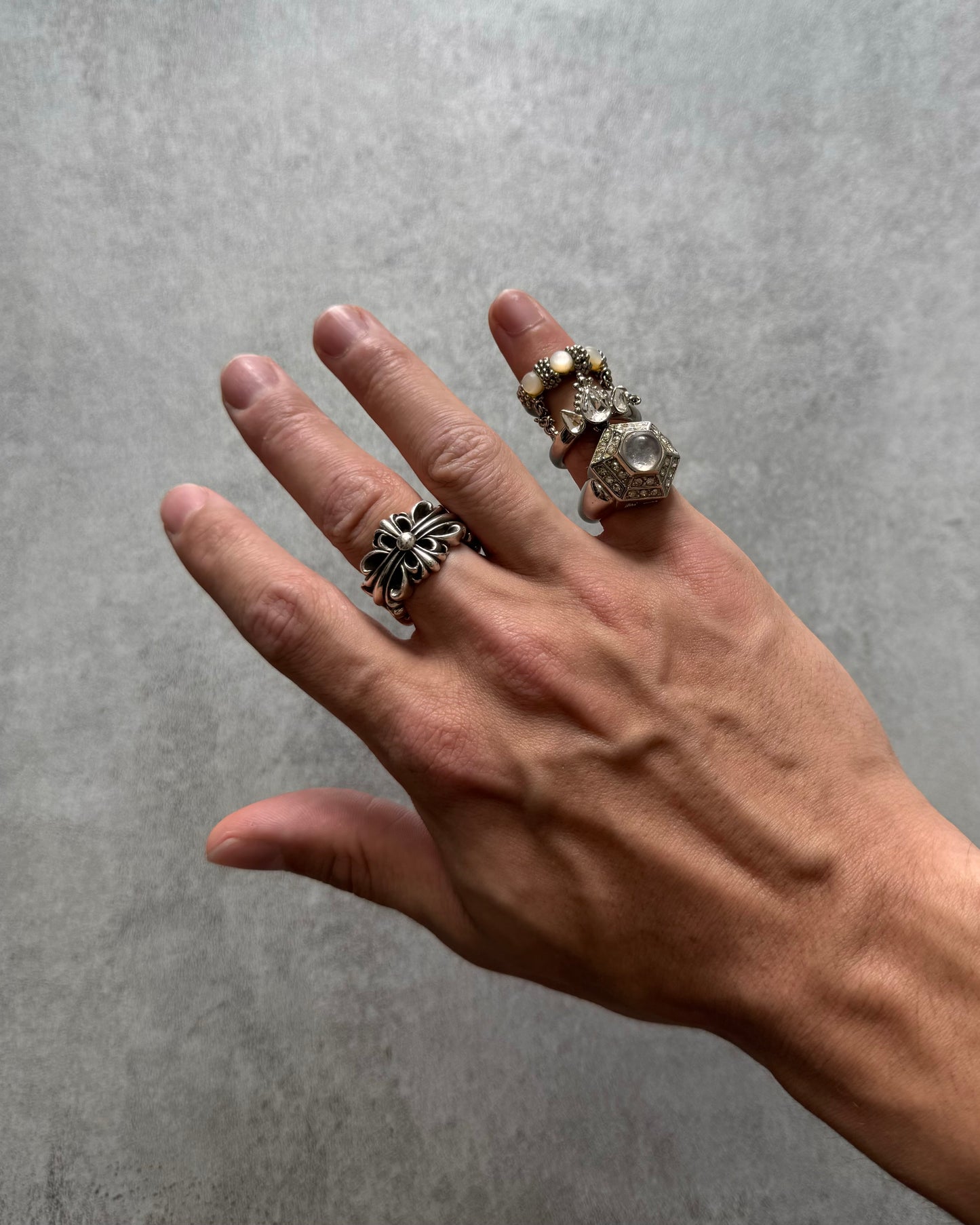 2000s Roberto Cavalli Triple Chained Rings (OS)