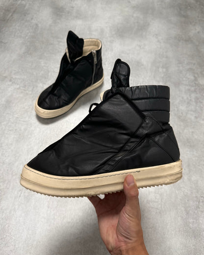 Rick Owens Drkshdw Black Waxed Nylon Hoofdunks Sneakers (43eu/us9,5)