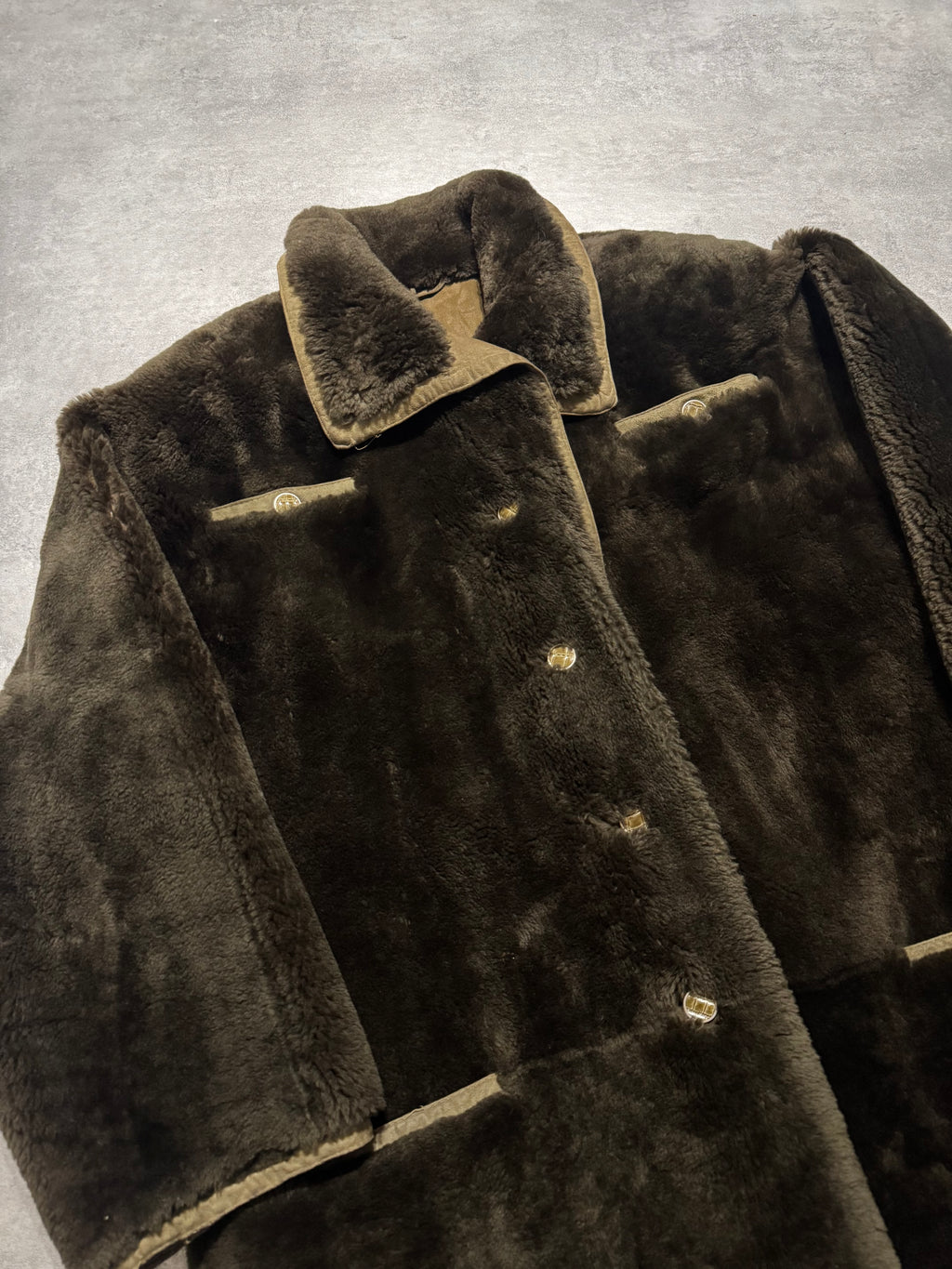 1980s Gianni Versace Brown Faux-Fur Long Coat