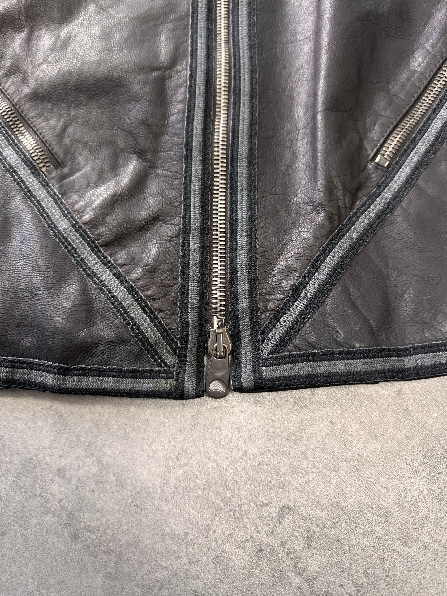 SS2004 Emporio Armani Symmetry Leather Jacket (M)