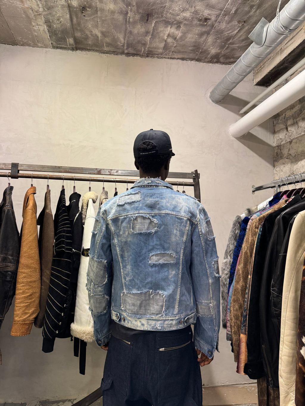AW2004 Dolce & Gabbana Distressed Denim Edgy Jacket