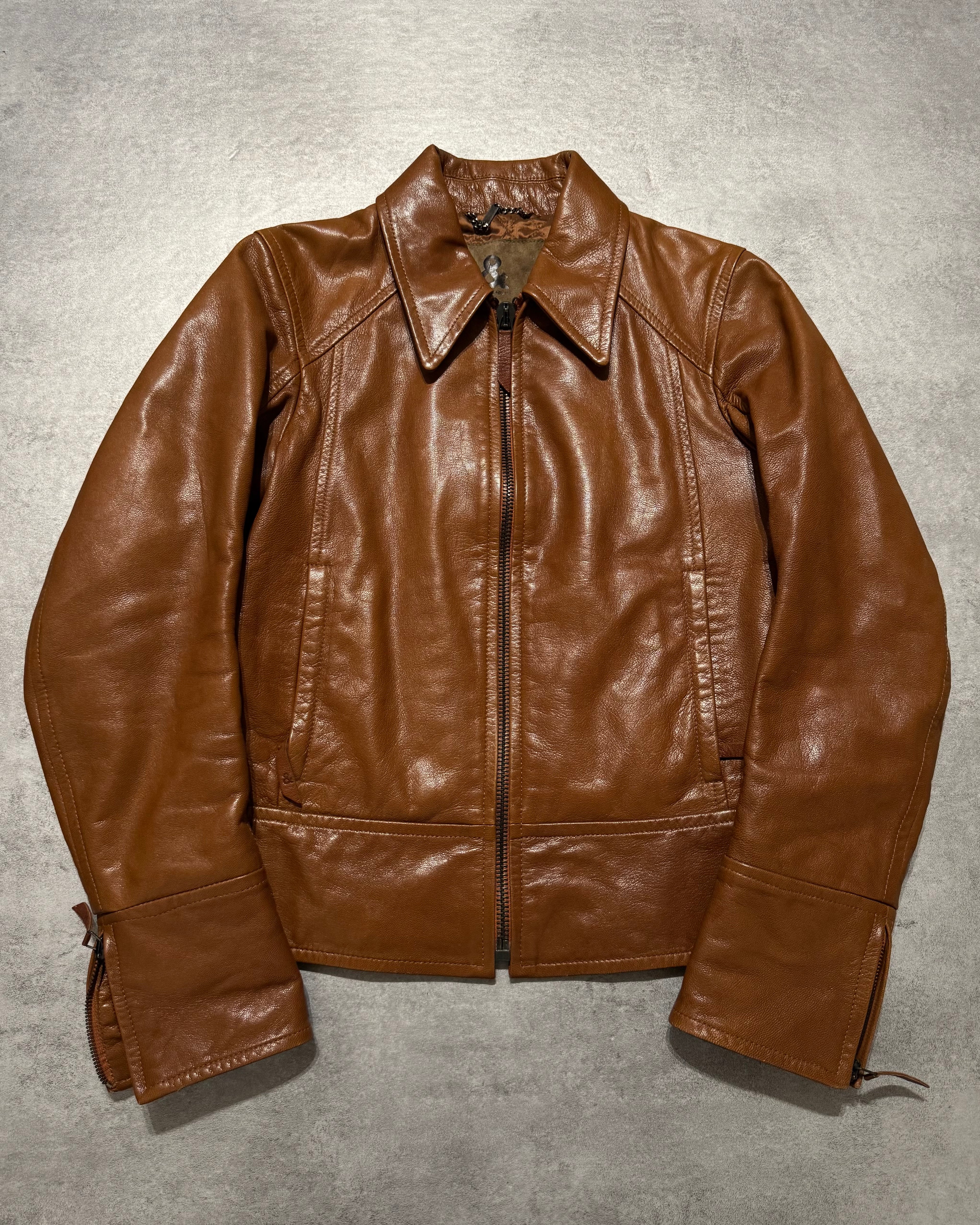 2000s Dolce & Gabbana Camel Leather Jacket