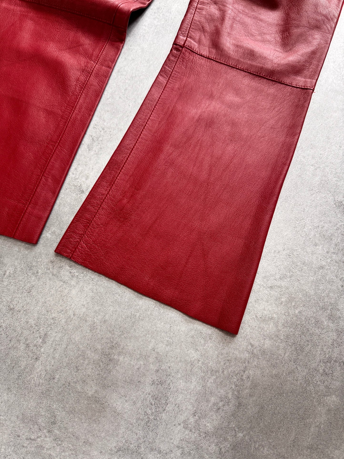 2000s Dolce & Gabbana Red Leather Pants (XS/S)