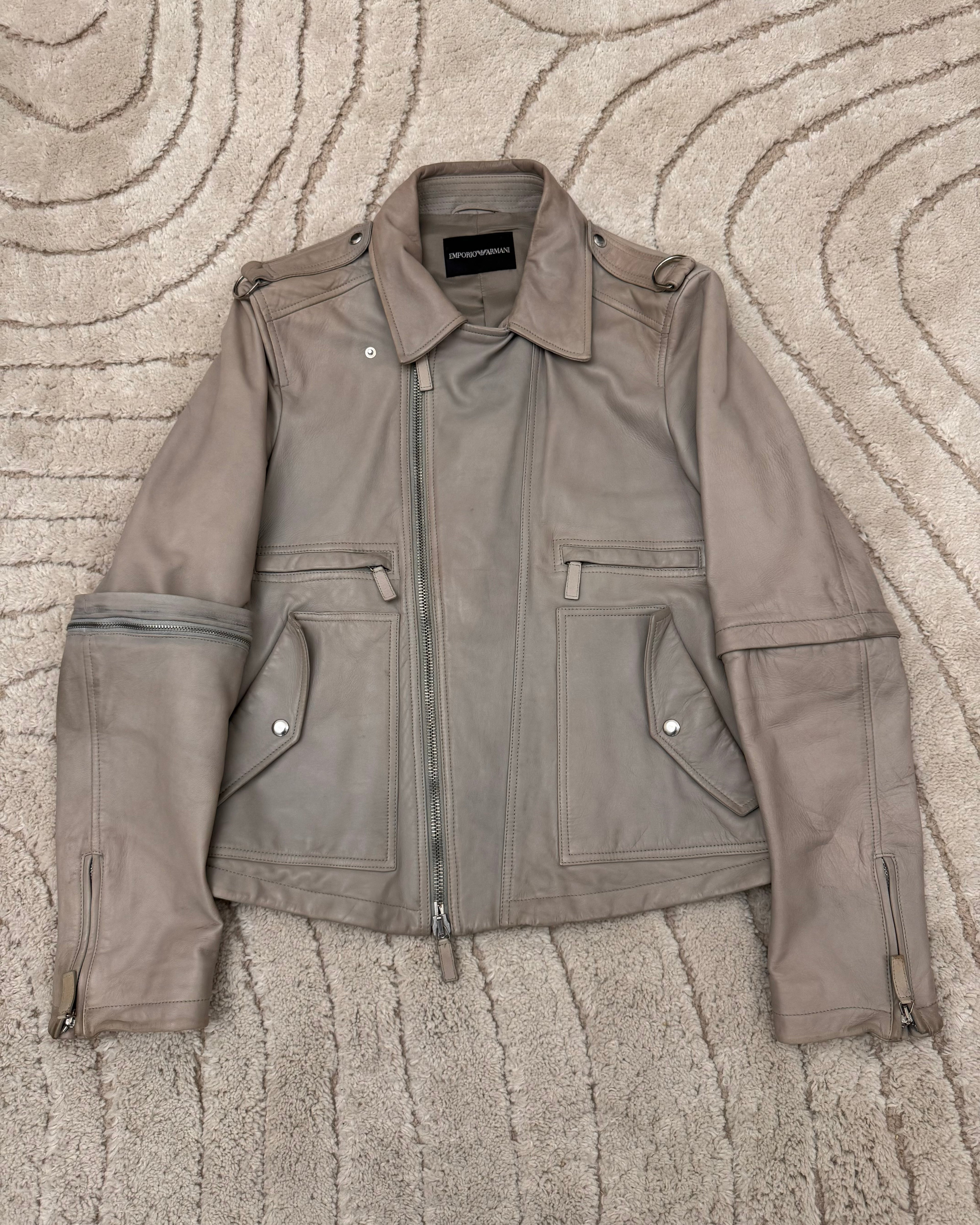 SS2011 Emporio Armani Multi-Zip Biker Leather Jacket