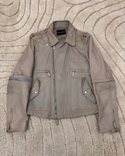 SS2011 Emporio Armani Multi-Zip Biker Leather Jacket (S/M)