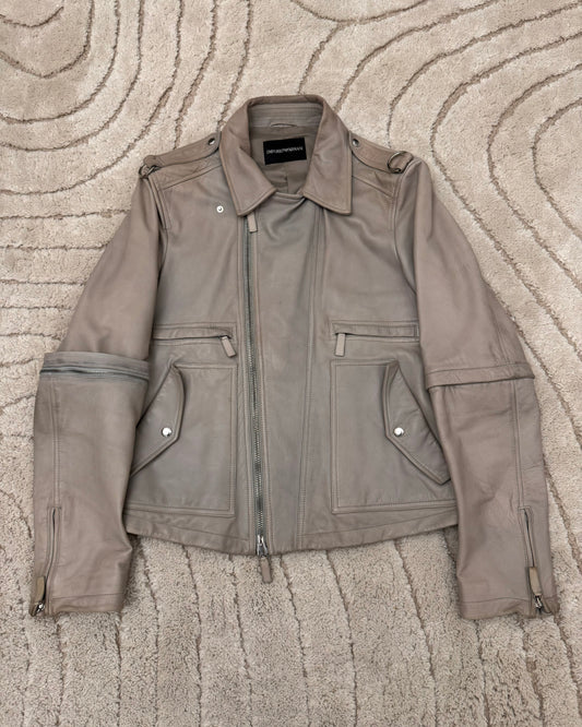 SS2011 Emporio Armani Multi-Zip Biker Leather Jacket (S/M)