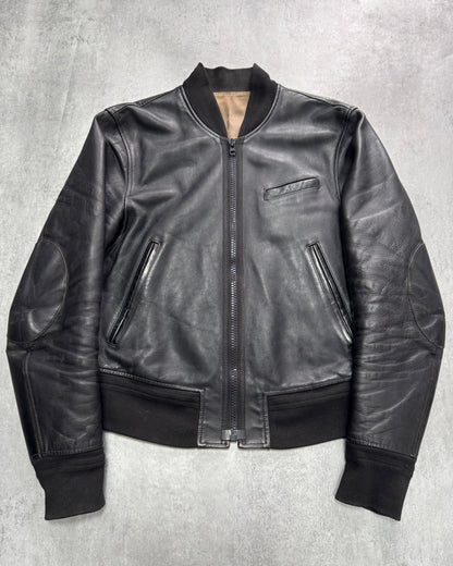 2000s Acne Studios Black Leather Bomber Jacket (S)