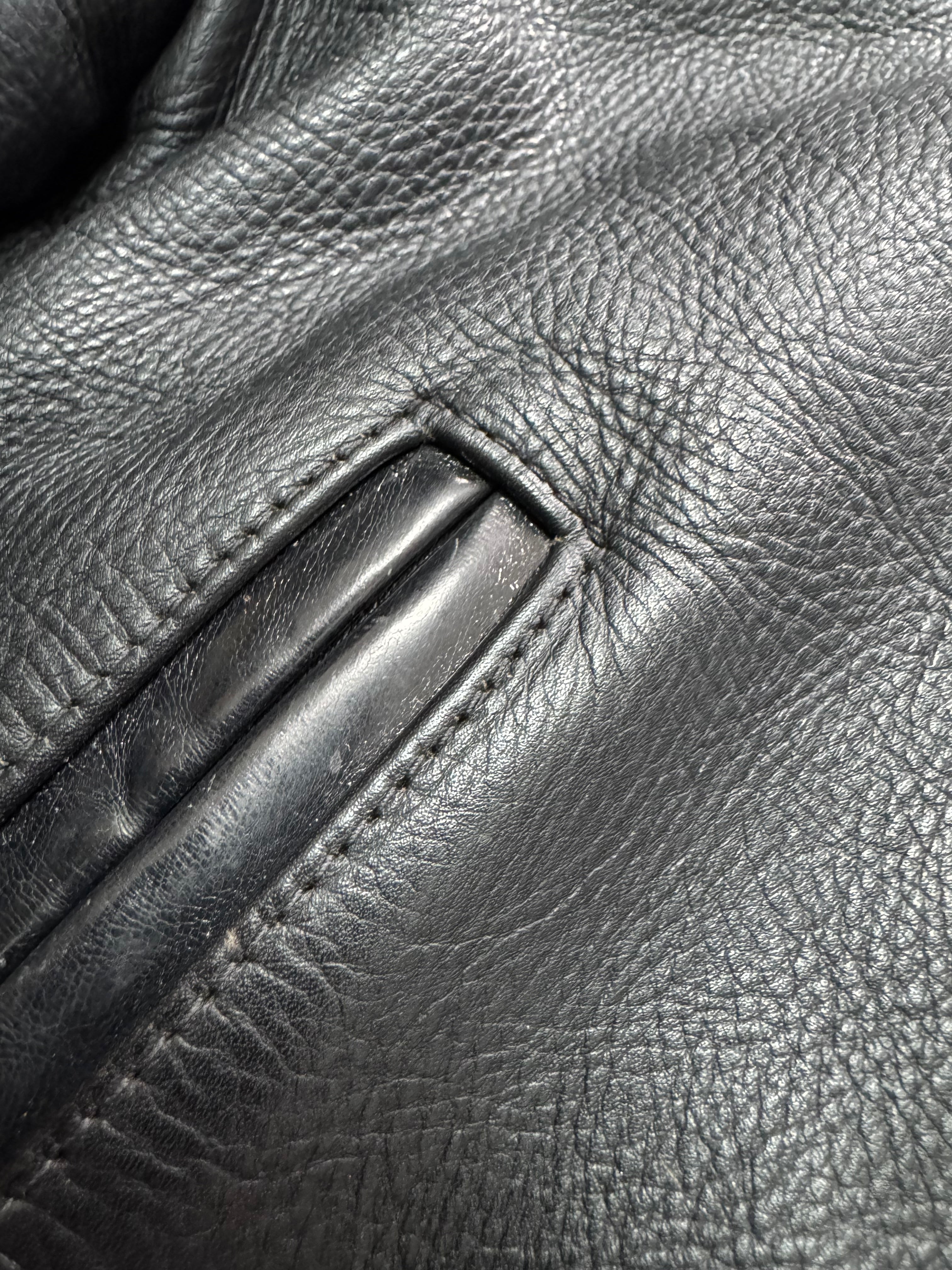 2000s Acne Studios Black Leather Bomber Jacket