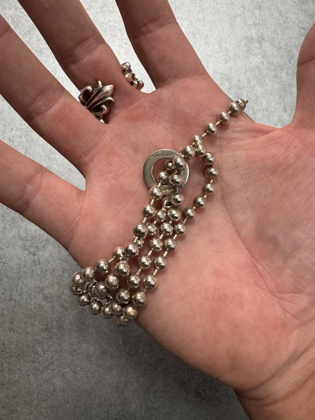 1990s Gucci Ball 925 Sterling Silver Necklace