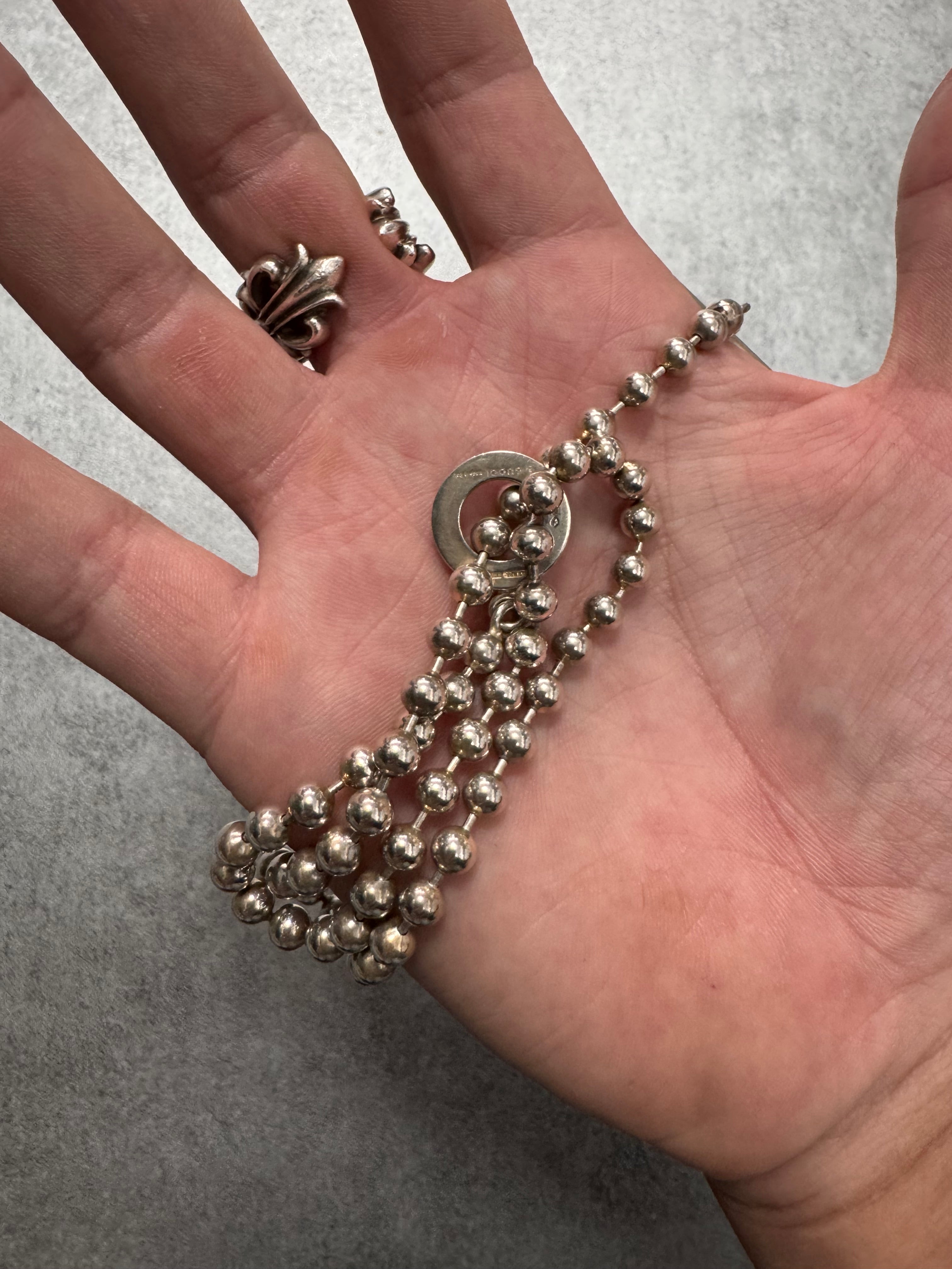 1990s Gucci Ball 925 Sterling Silver Necklace