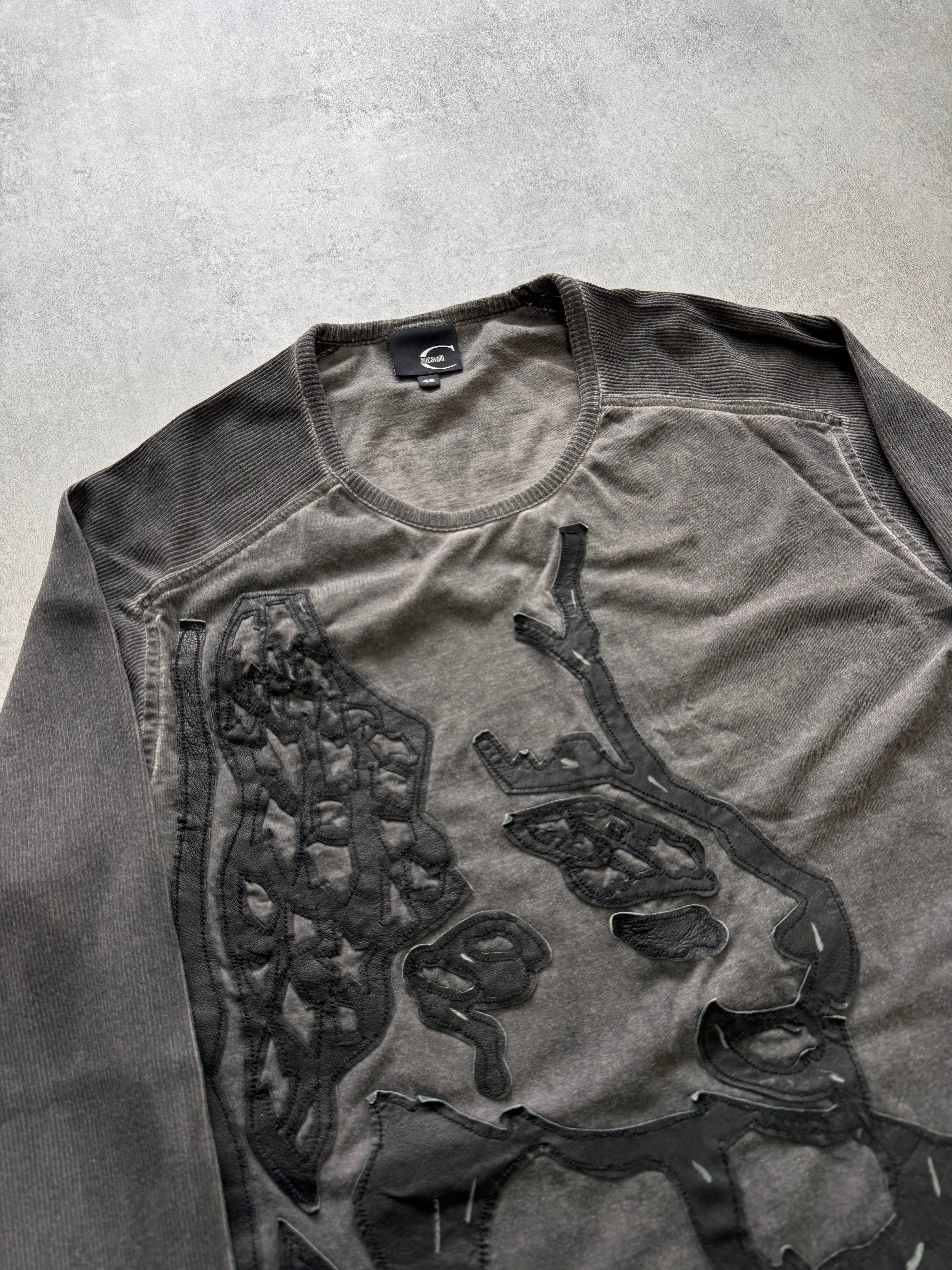 FW2011 Just Cavalli Leather Black Panther Longsleeve