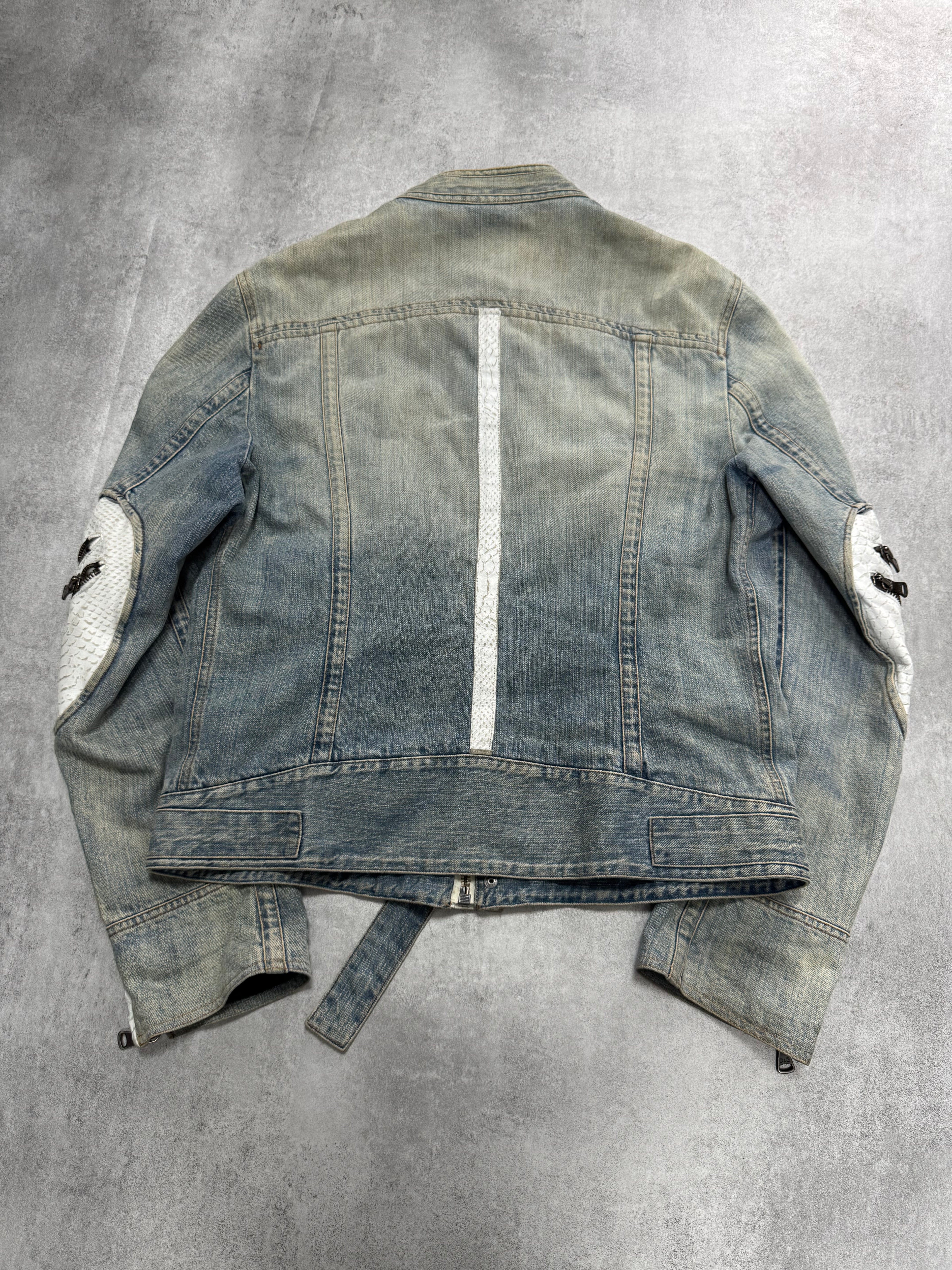 SS2005 Dolce & Gabbana Apocalyptic Biker Denim Jacket