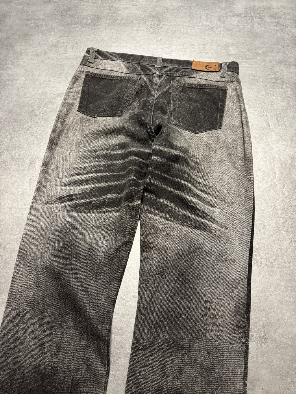 2000s Cavalli Overprint Black Dyed Pants
