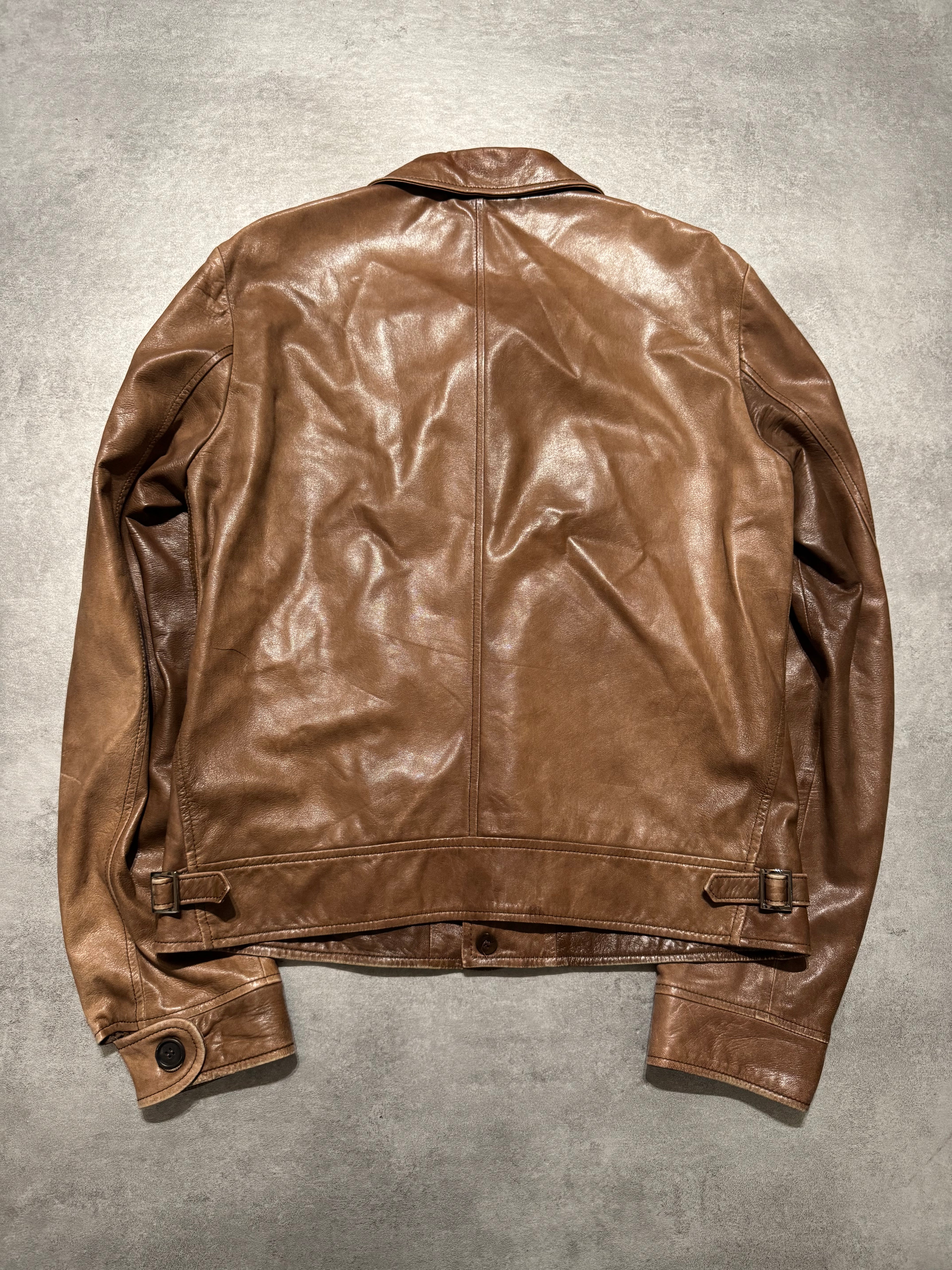 SS2010 Prada Brown Leather Jacket