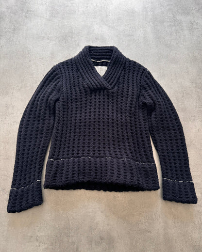 FW2012 Maison Margiela x H&M Wool Navy Cable Knit Sweater (L)