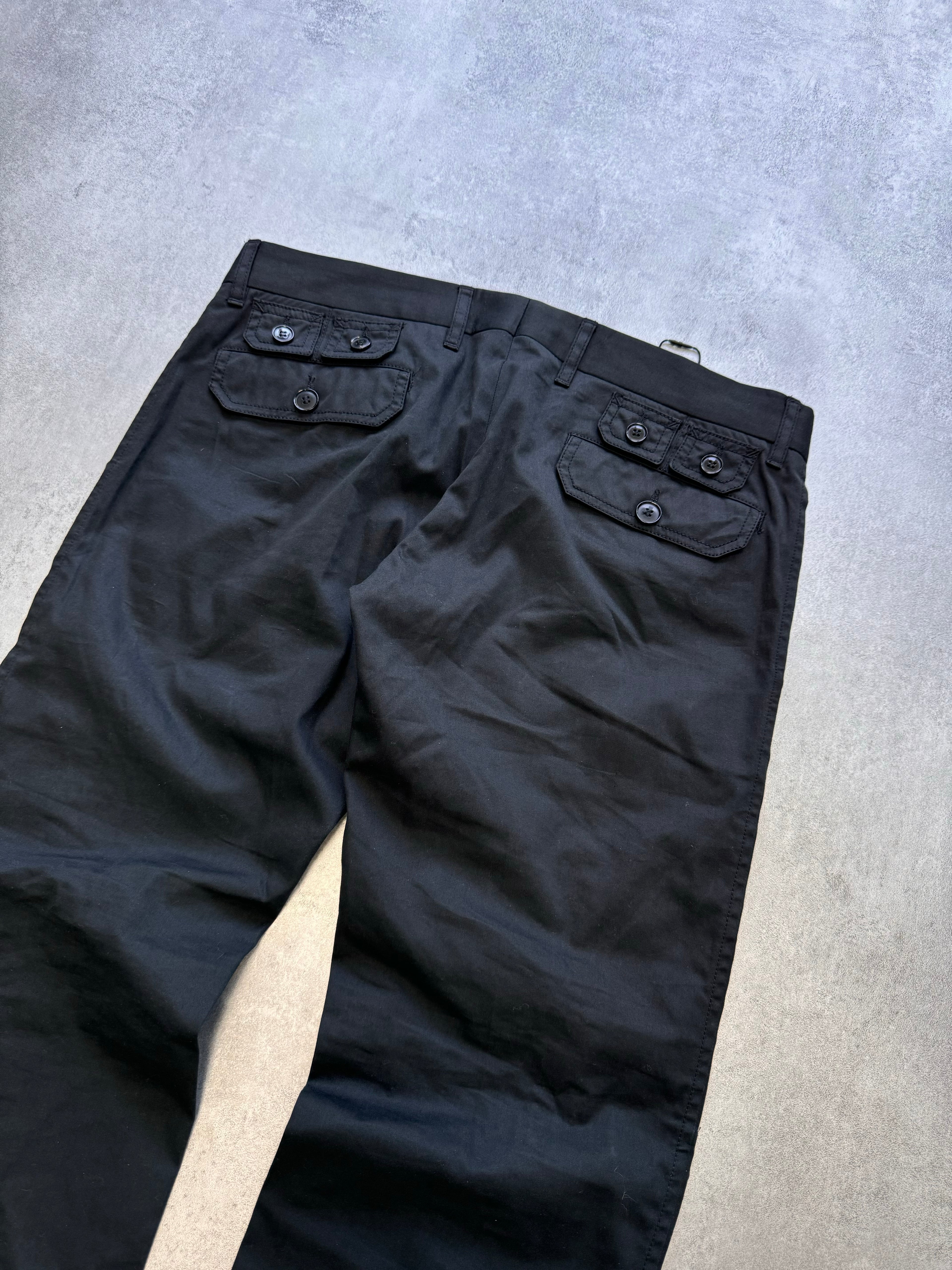 SS2008 Dolce & Gabbana Multi-Pocket Cargo Black Pants