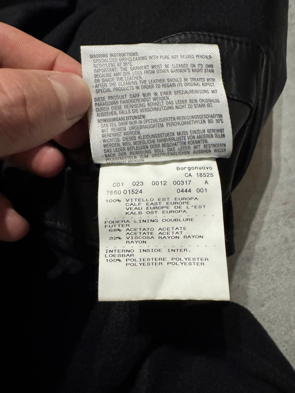 1990s Giorgio Armani Black Leather Jacket (M)