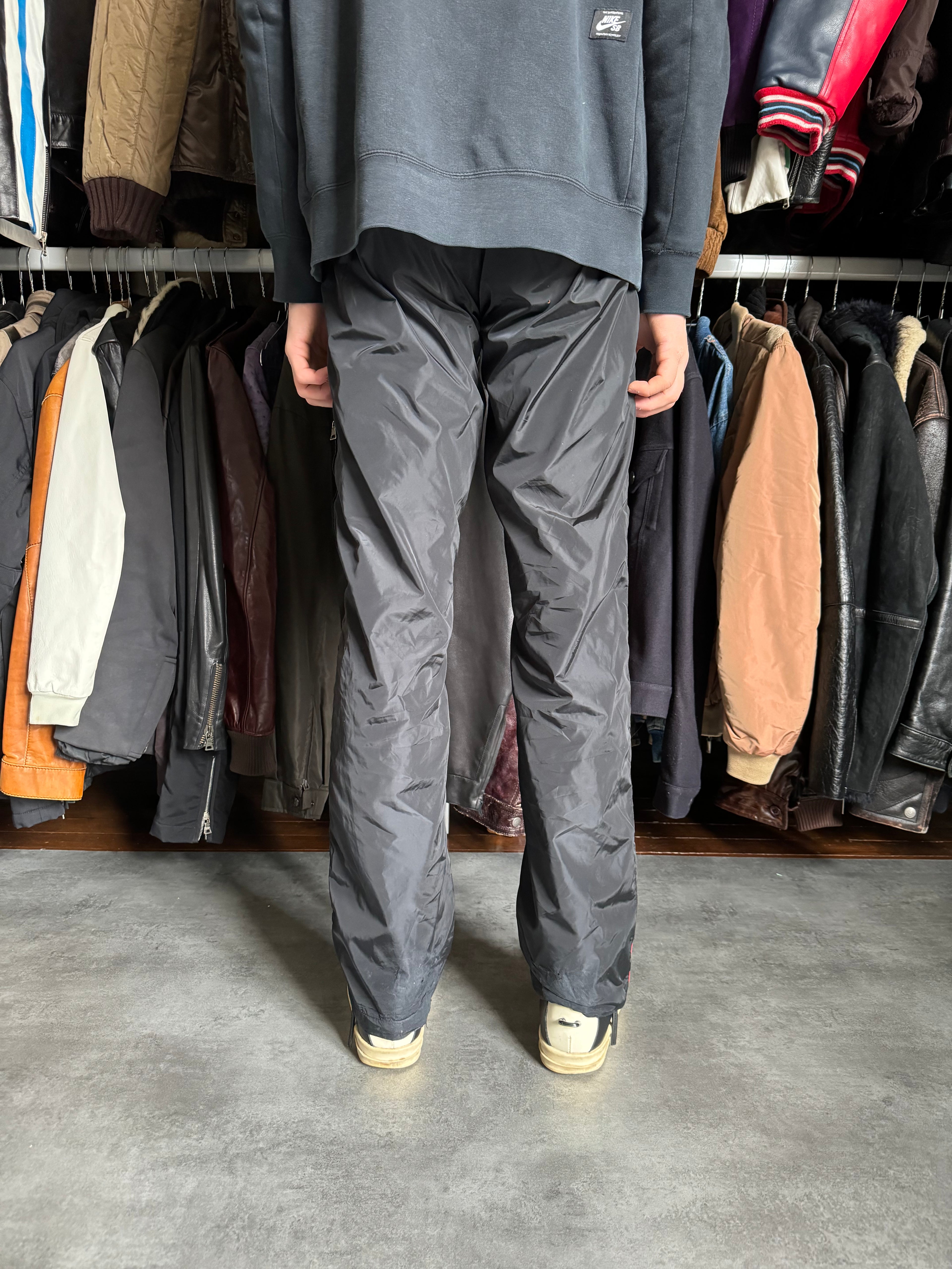 AW2005 Prada Linea Rossa Nylon Black Soft Pants (M) - 2