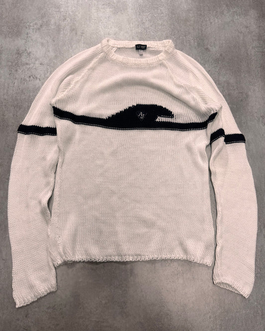 2000s Armani Wave White Sweater (L)