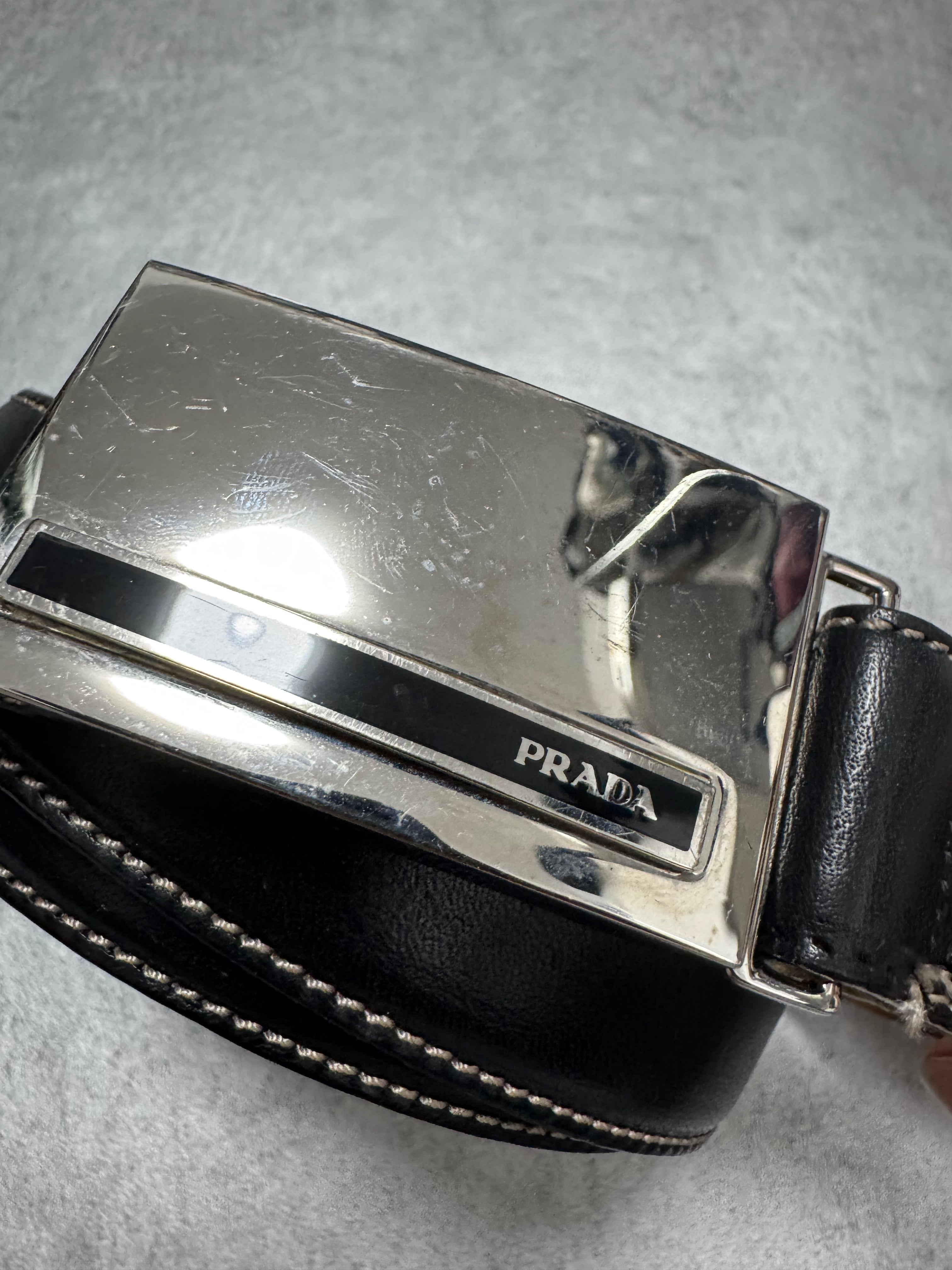 Prada Metal Buckle with Ferré Leather Belt