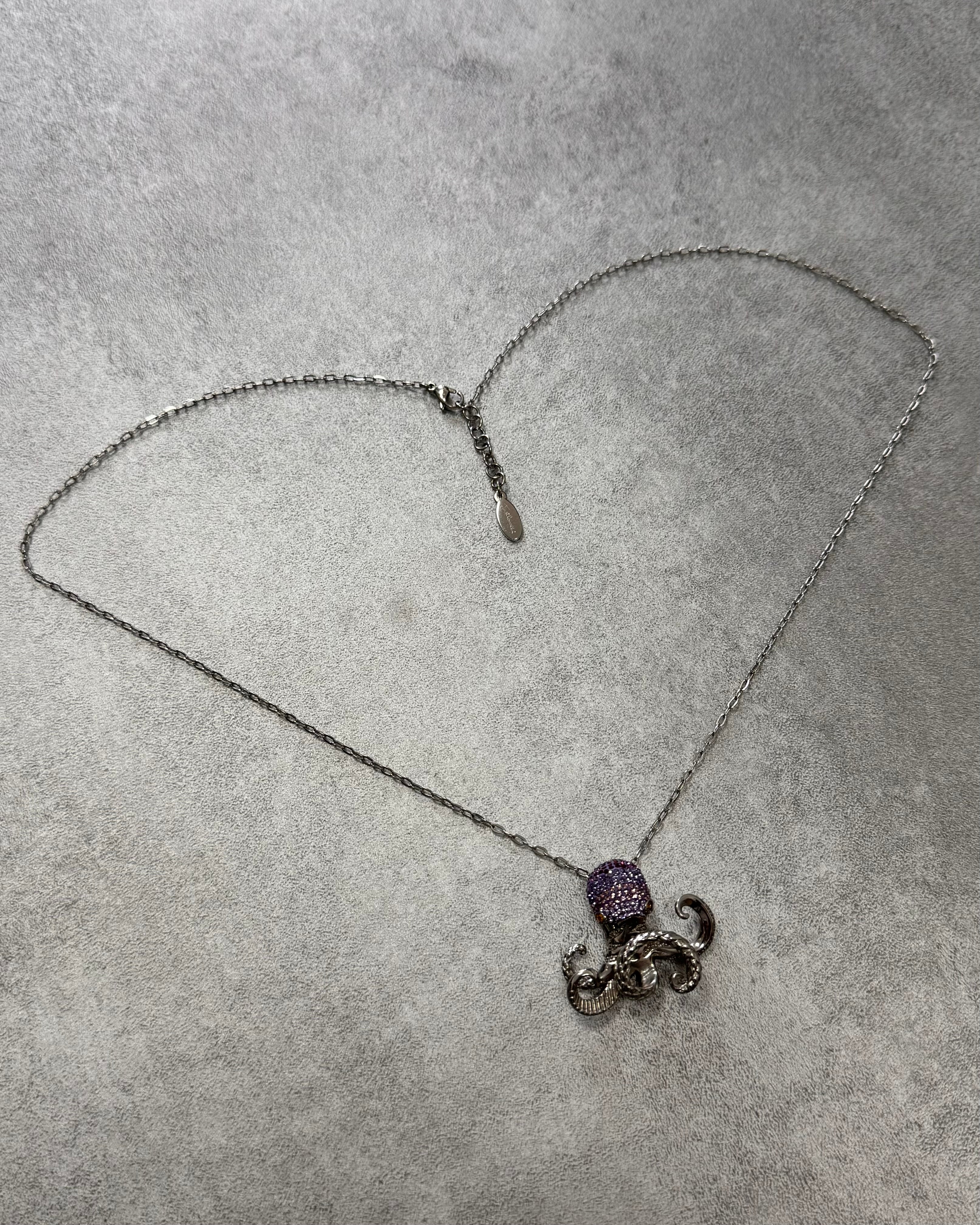 Cavalli Purple Octopus Stainless Steel Necklace