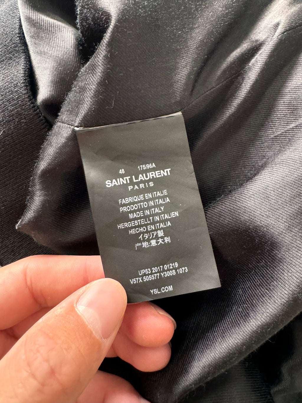 SS2017 Saint Laurent Grey and Black Tie-Dye Bomber Jacket