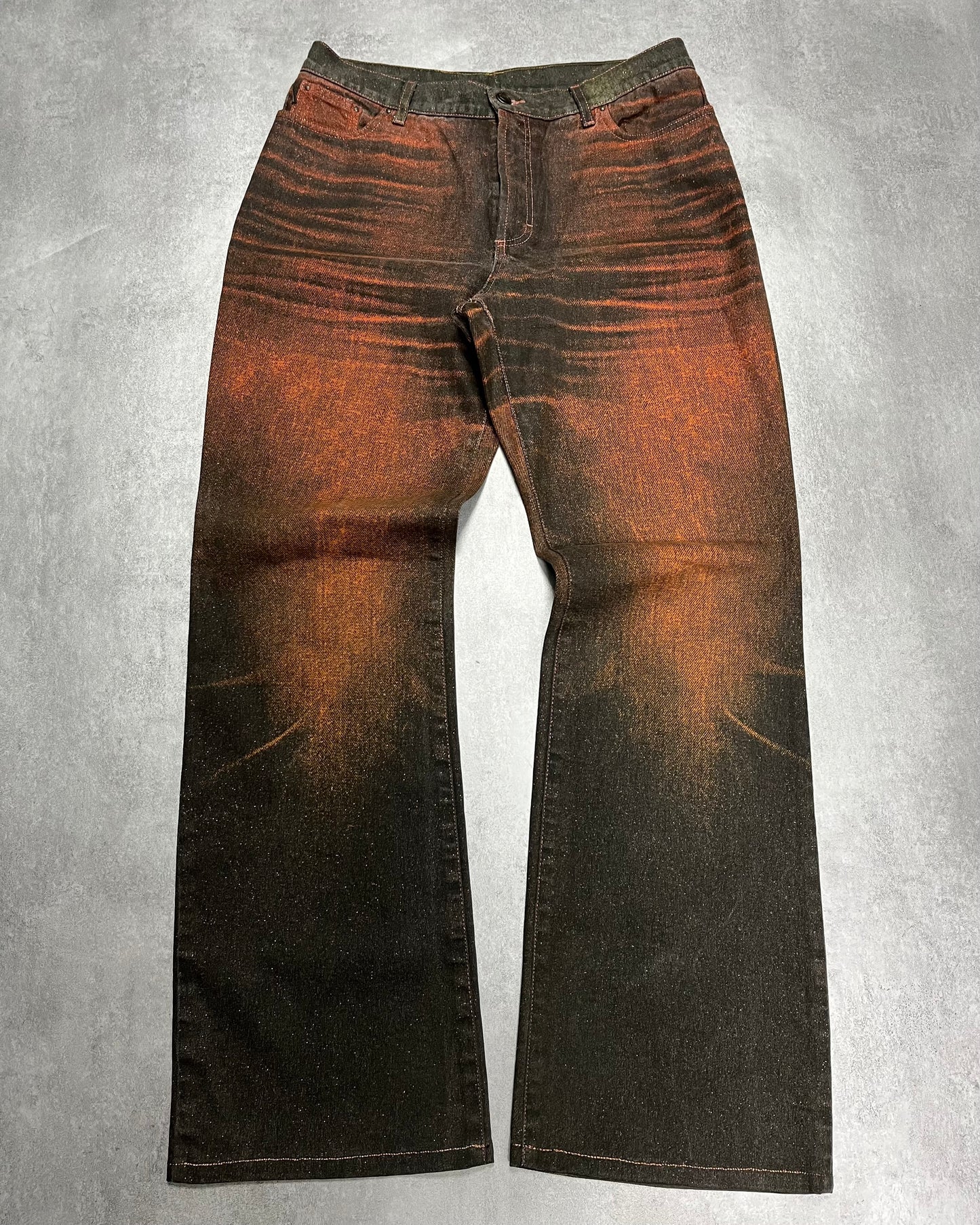 AW2001 Cavalli Overprinted Copper Black Pants (M)