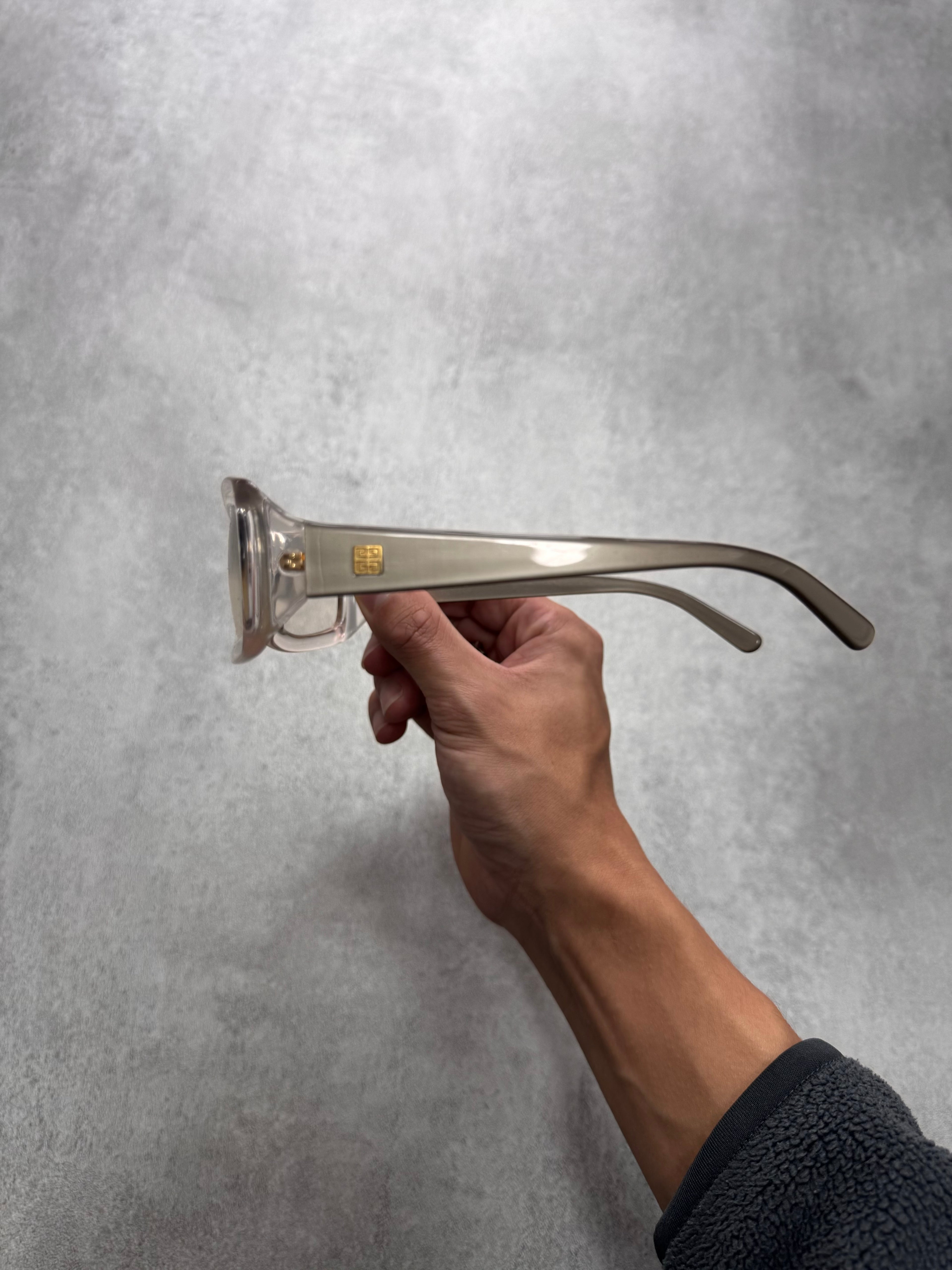 2000s Givenchy Transparent Rectangle Sunglasses