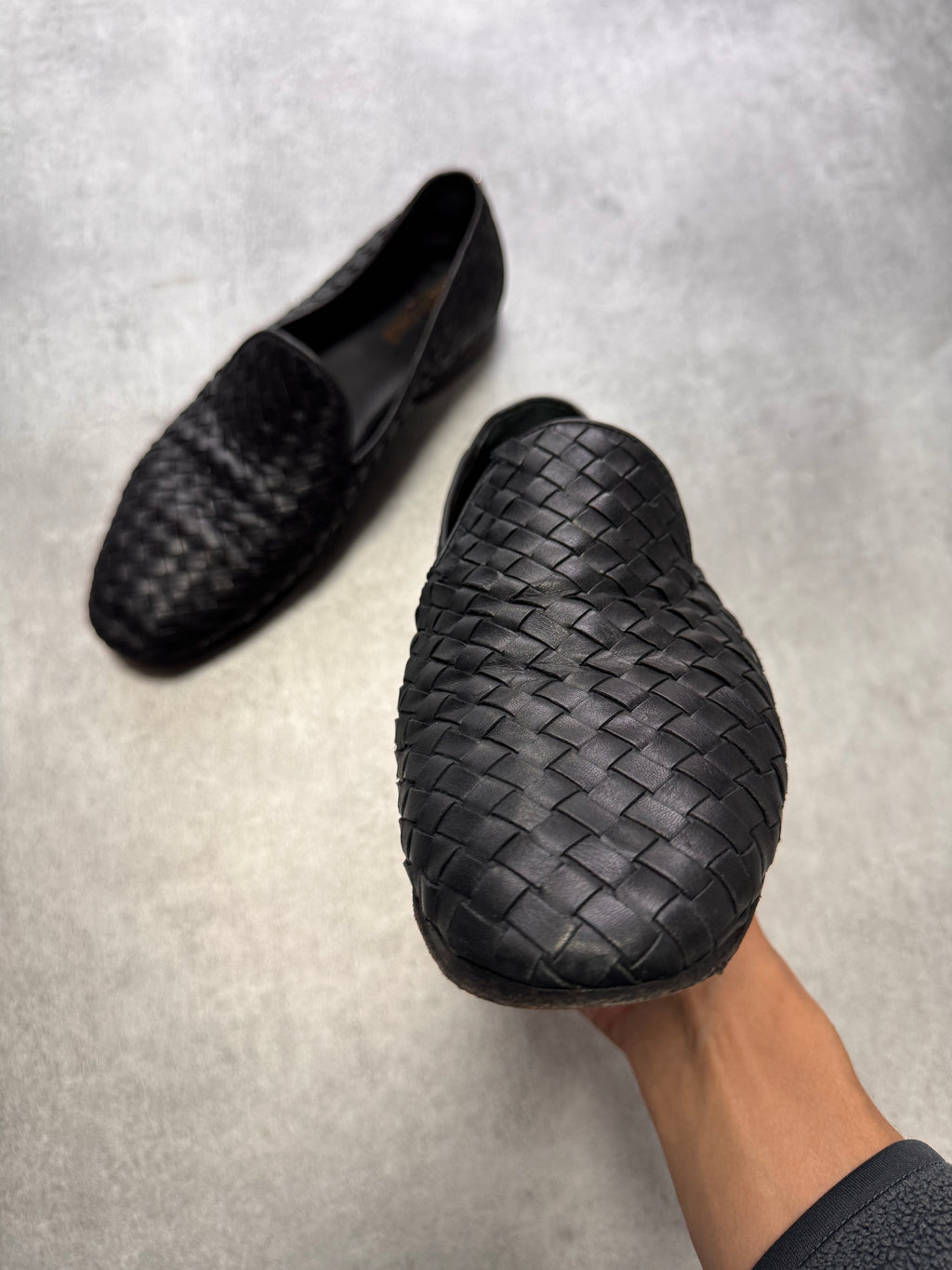 Roberto Cavalli Woven Black Leather Shoes