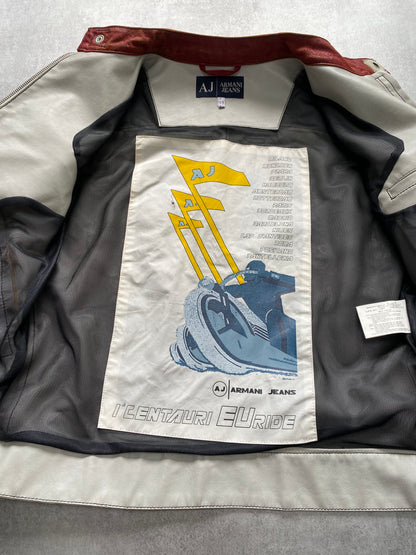 1990s Armani AJ Pro Biker Leather Jacket (M)