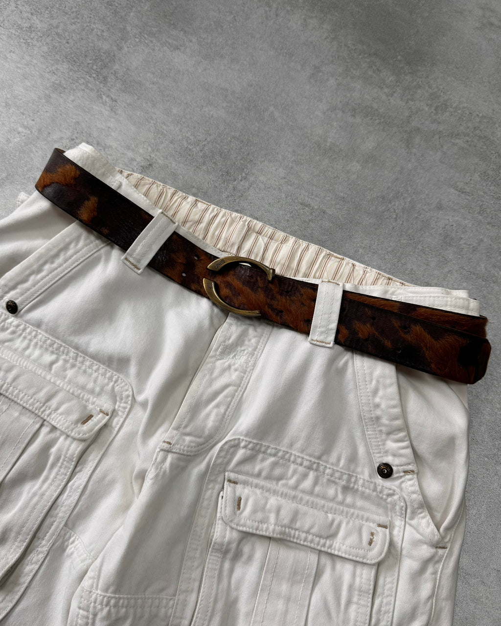 AW2004 Cavalli Brown Pony Hair Leather Belt