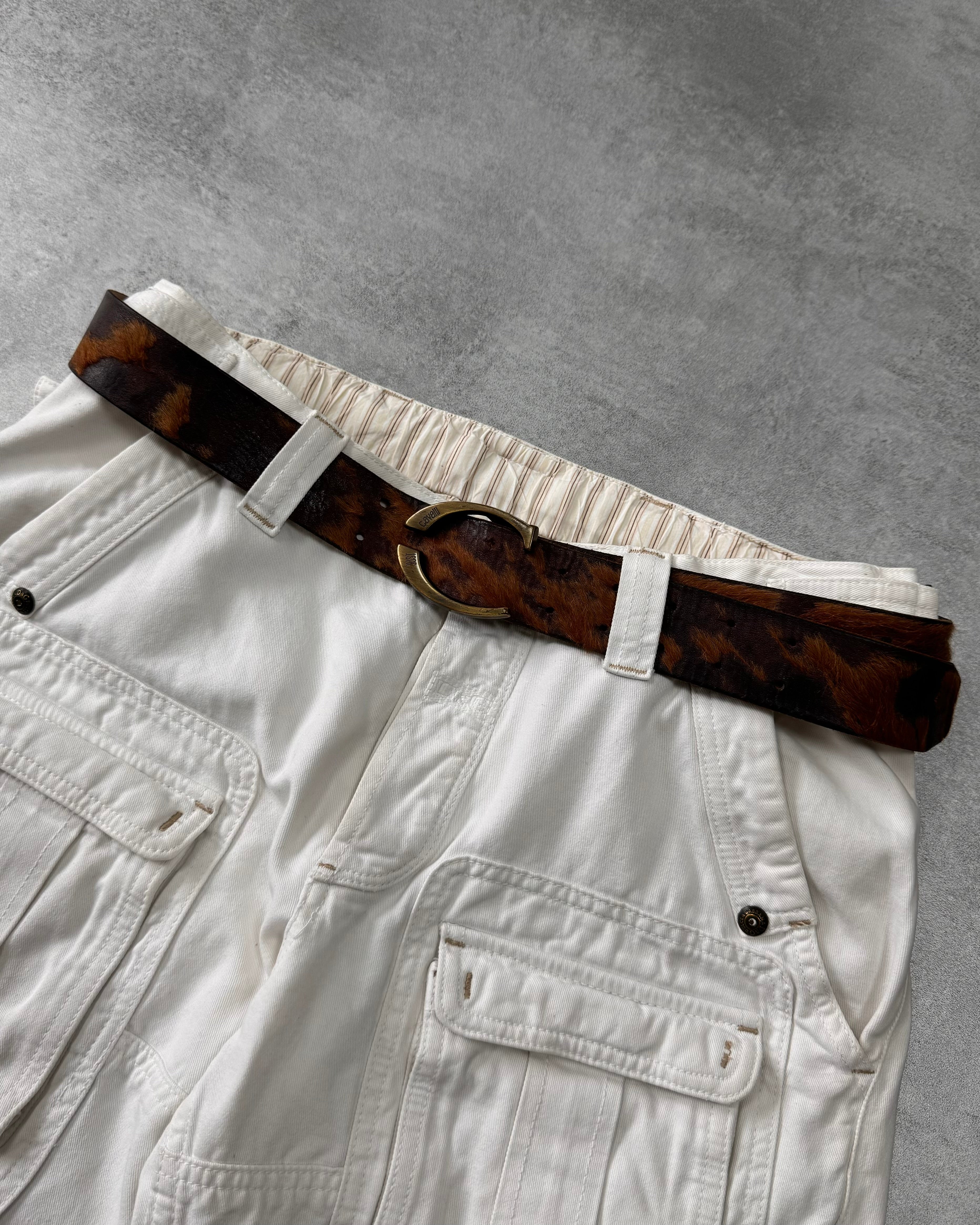 AW2004 Cavalli Brown Pony Hair Leather Belt