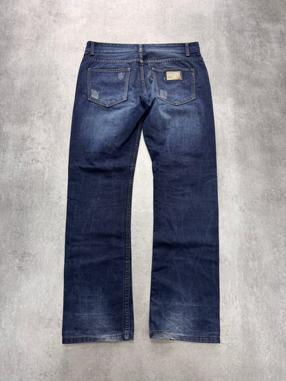 2000s Dolce & Gabbana Rectagular Distressed Denim Jeans (M)