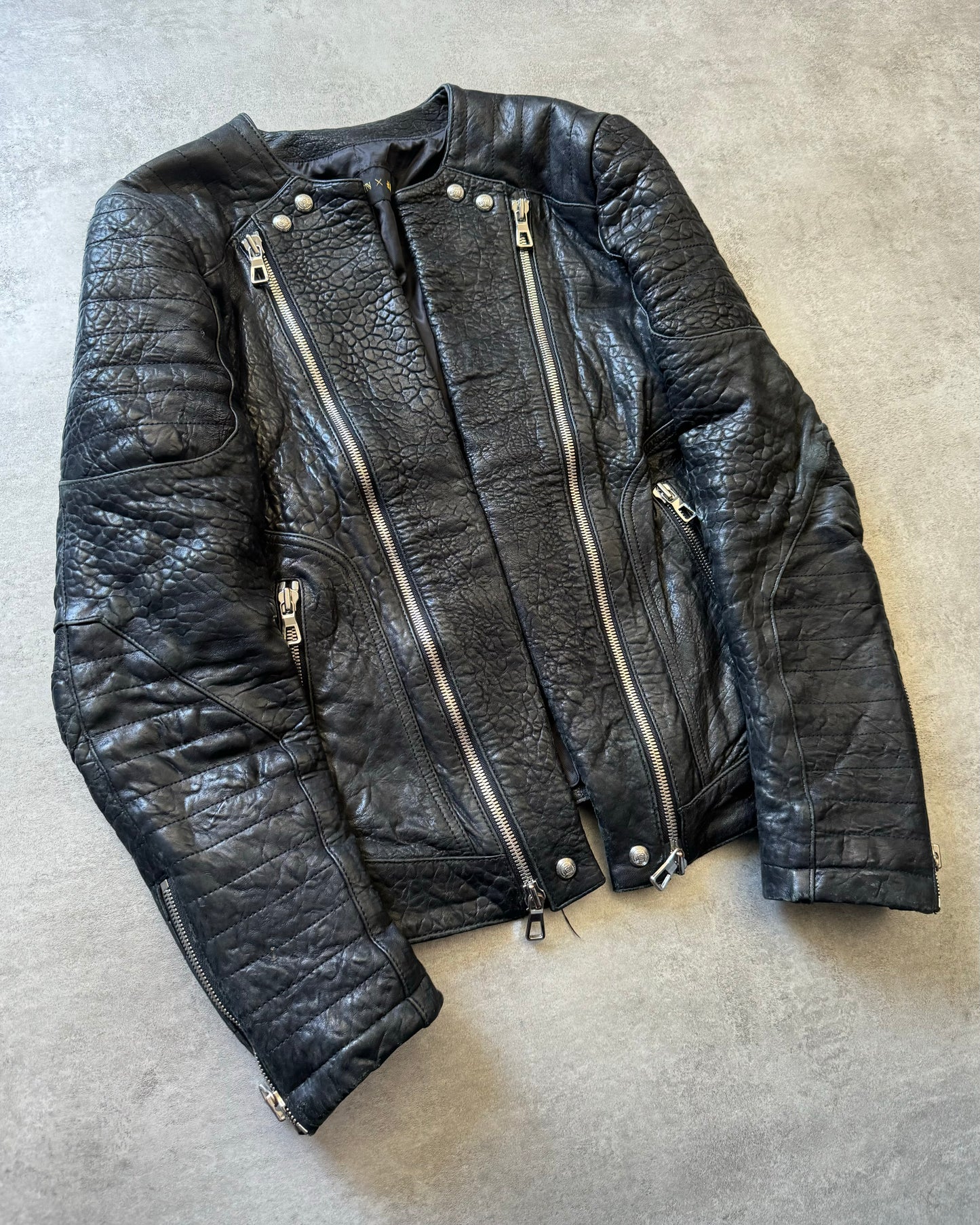 AW2015 Balmain x H&M Pure Biker Leather Jacket (M) - 8