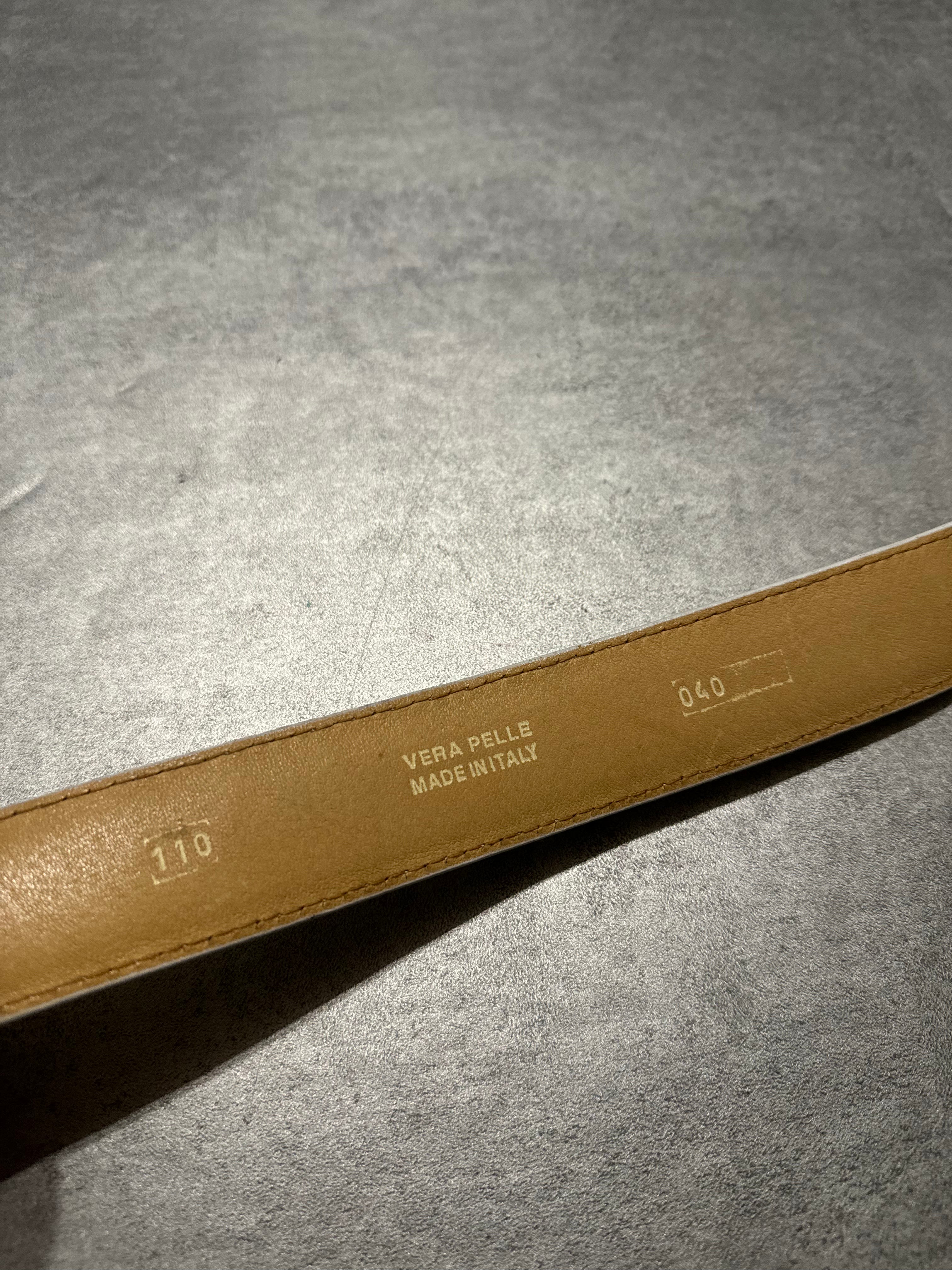 Artisanal White Creamy Genuine Python Leather Belt (OS) - 6