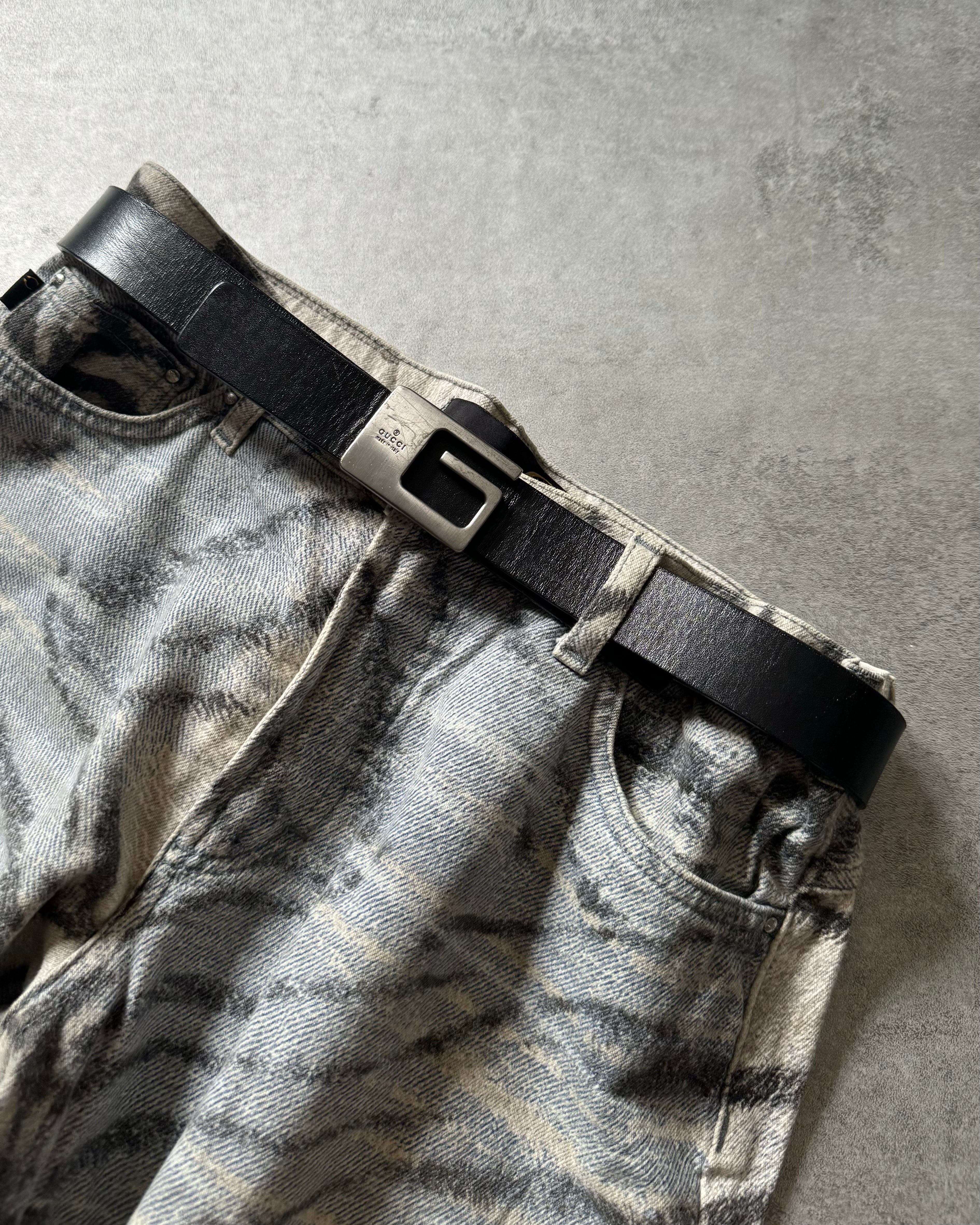 AW2001 Gucci by Tom Ford Black Leather Belt (OS) - 1