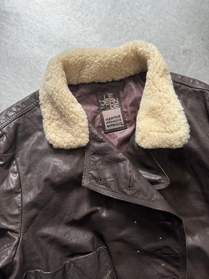 2000s Marithé + François Girbaud Calfwash Asymmetrical Shearling Leather Jacket (S) - 8