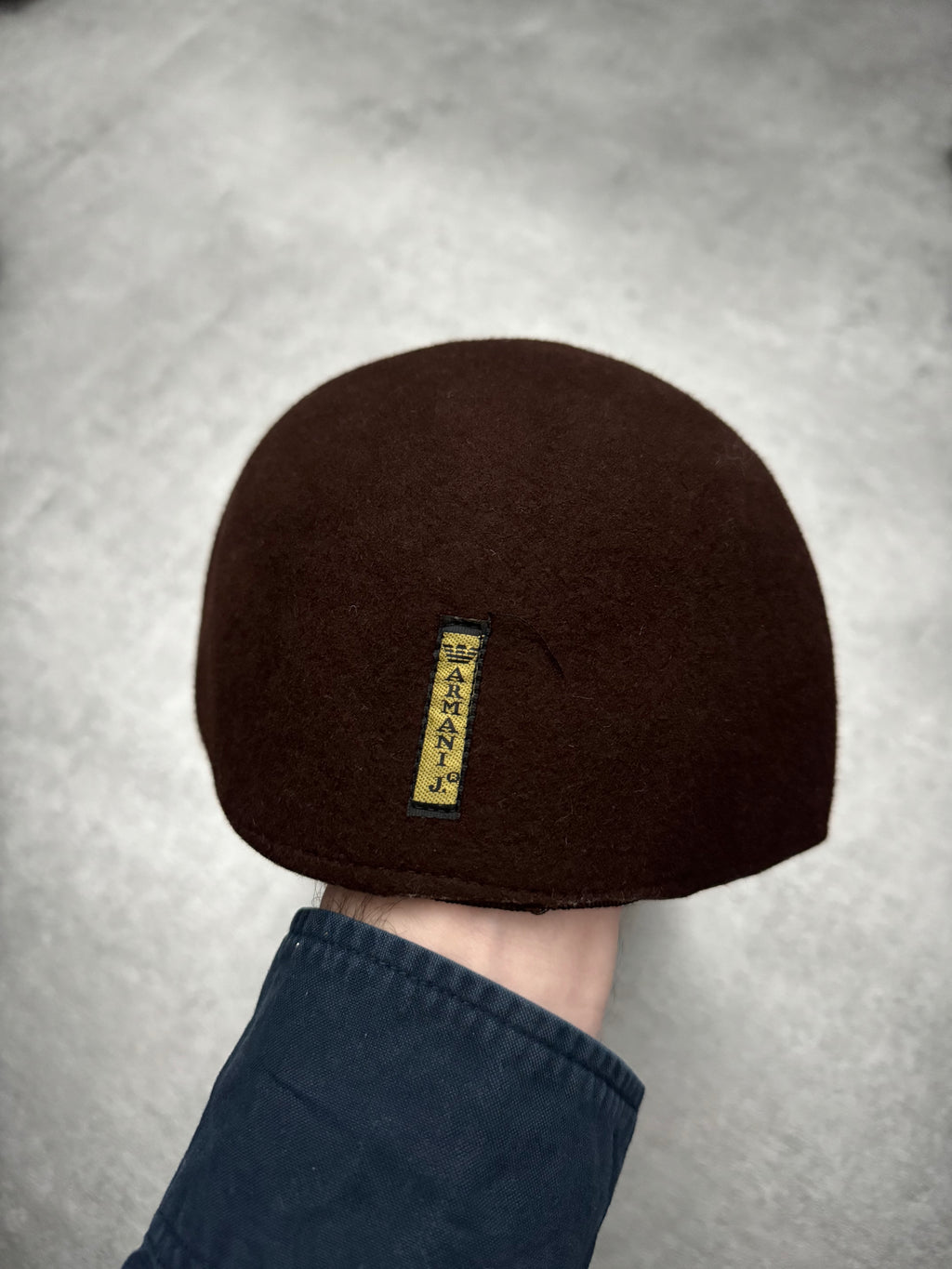 1990s Armani Brown Wool Signature Cap (OS) - 4