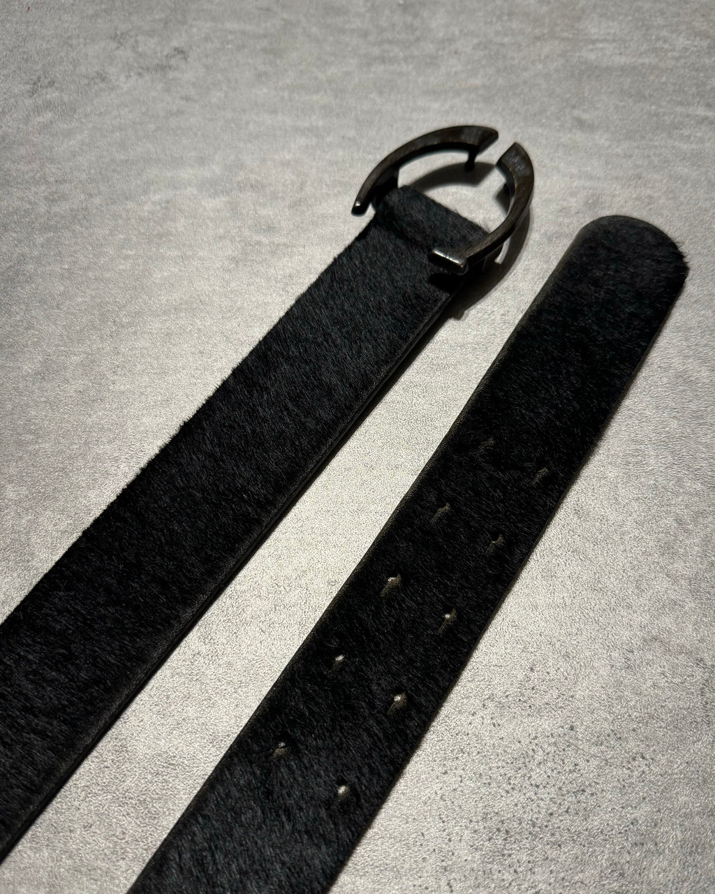 2000s Cavalli Black Pony Hair Leather Belt (OS) - 1