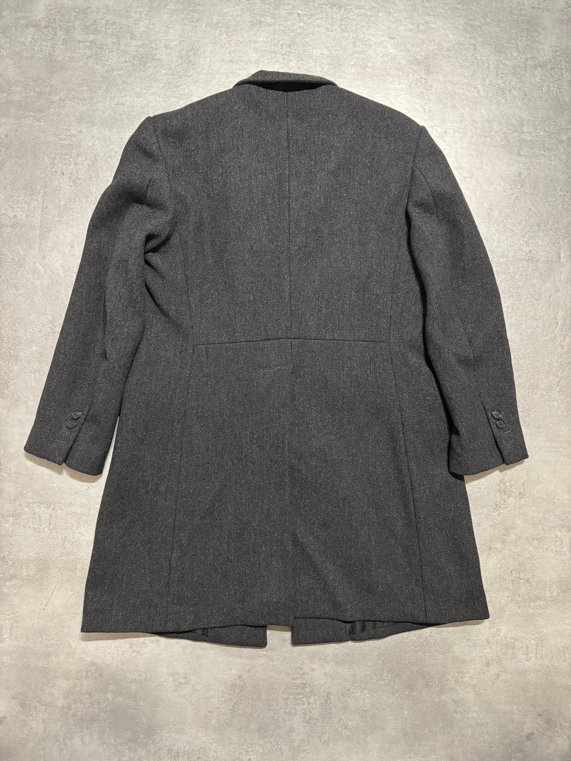 FW1998 Prada Italian Grey Wool Imperial Trench Coat  (L/XL) - 3