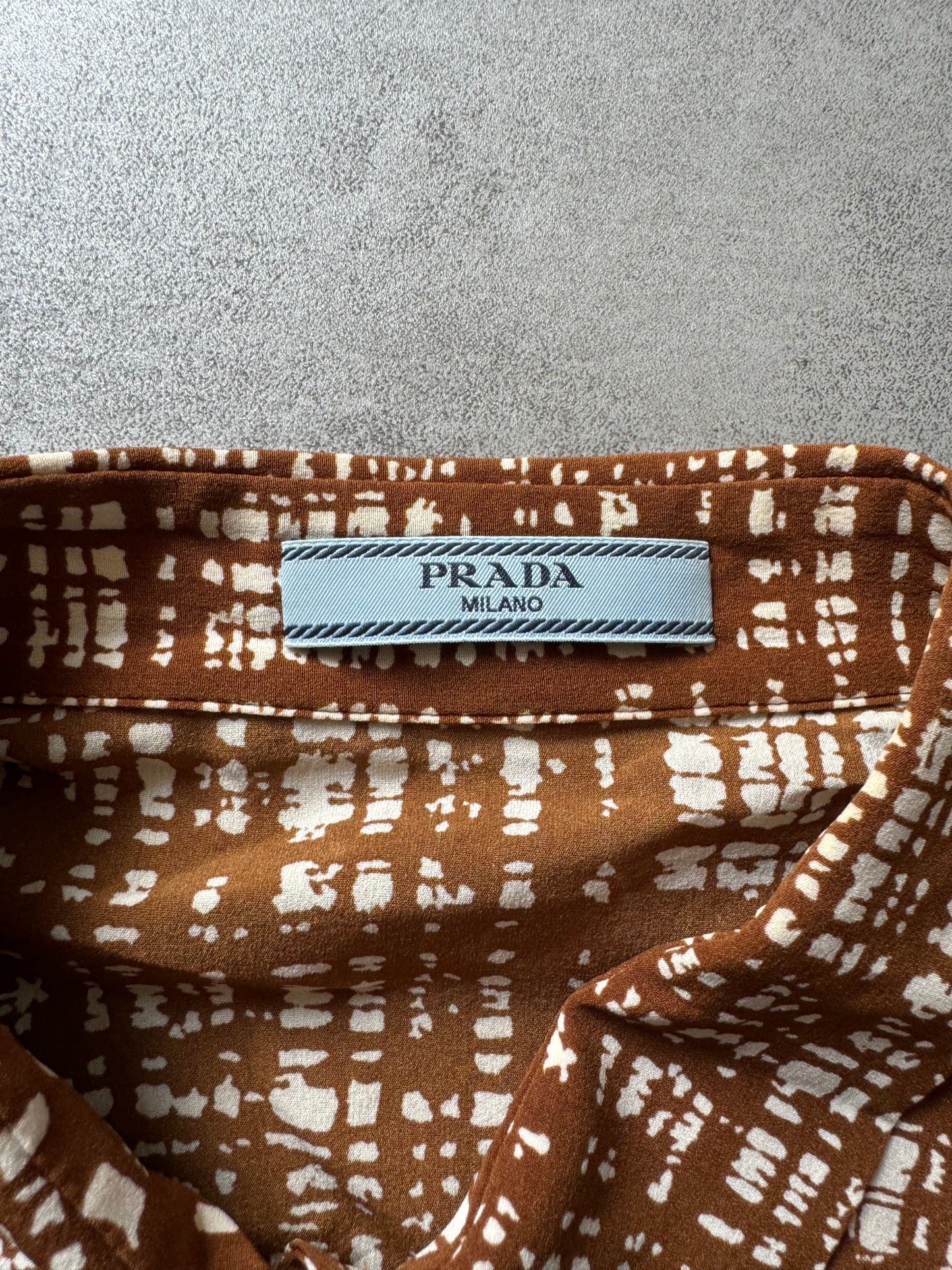 SS1996 Prada Silk Brown Blouse Shirt (XS) - 9