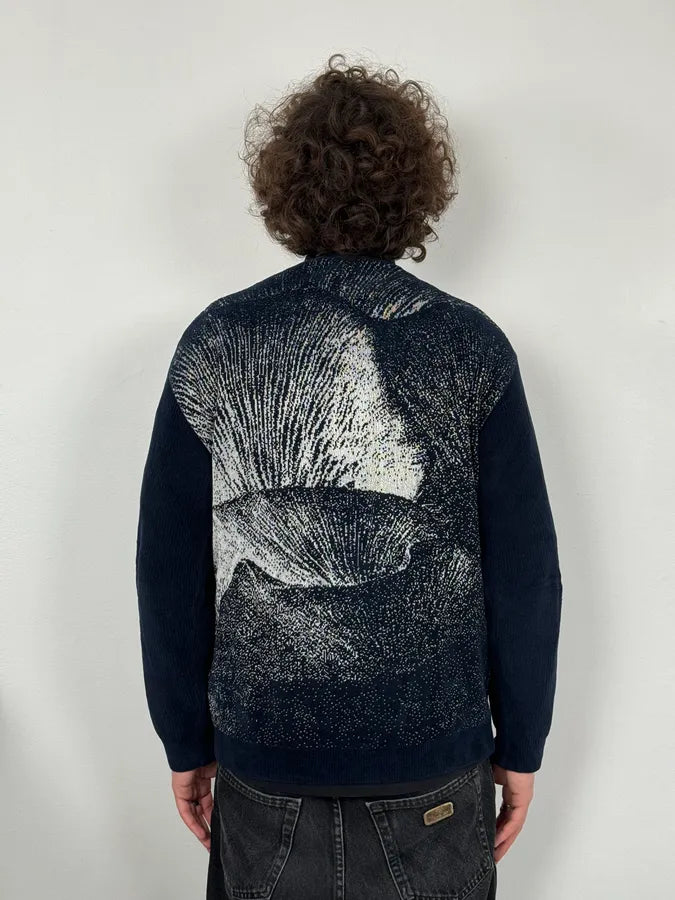 SS2020 Emporio Armani Mountain Landscape High Neck Navy Sweater WkVLTIZ 2