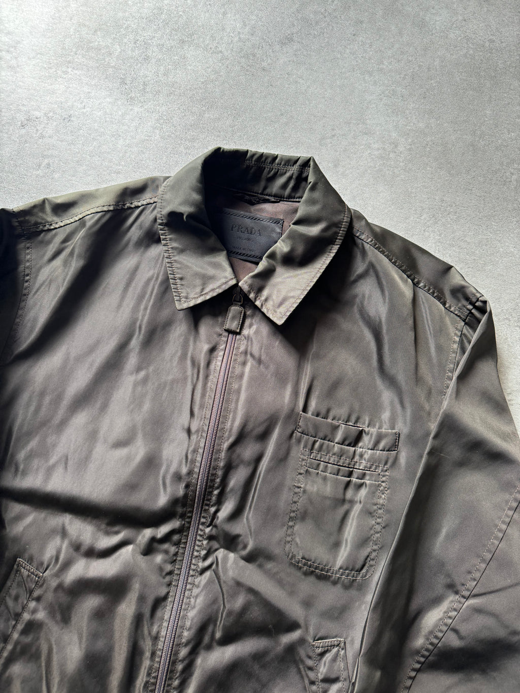 FW1994 Prada Nylon Olive Light Coach Jacket (XL) - 9