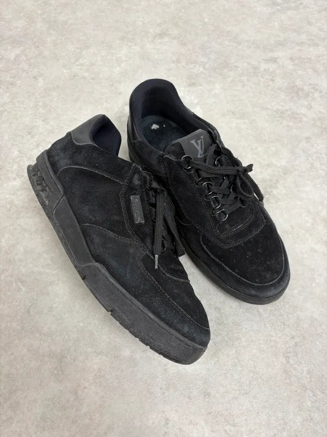 Louis Vuitton Black Suede Low-Top Sneakers kxpfBoq 4