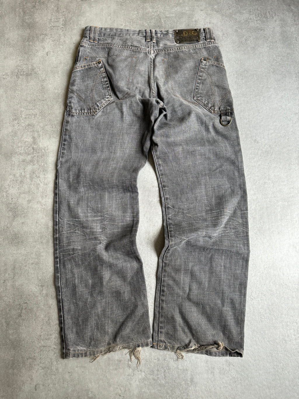 AW2003 Dolce & Gabbana Grey Eroded Denim Jeans (L) - 2
