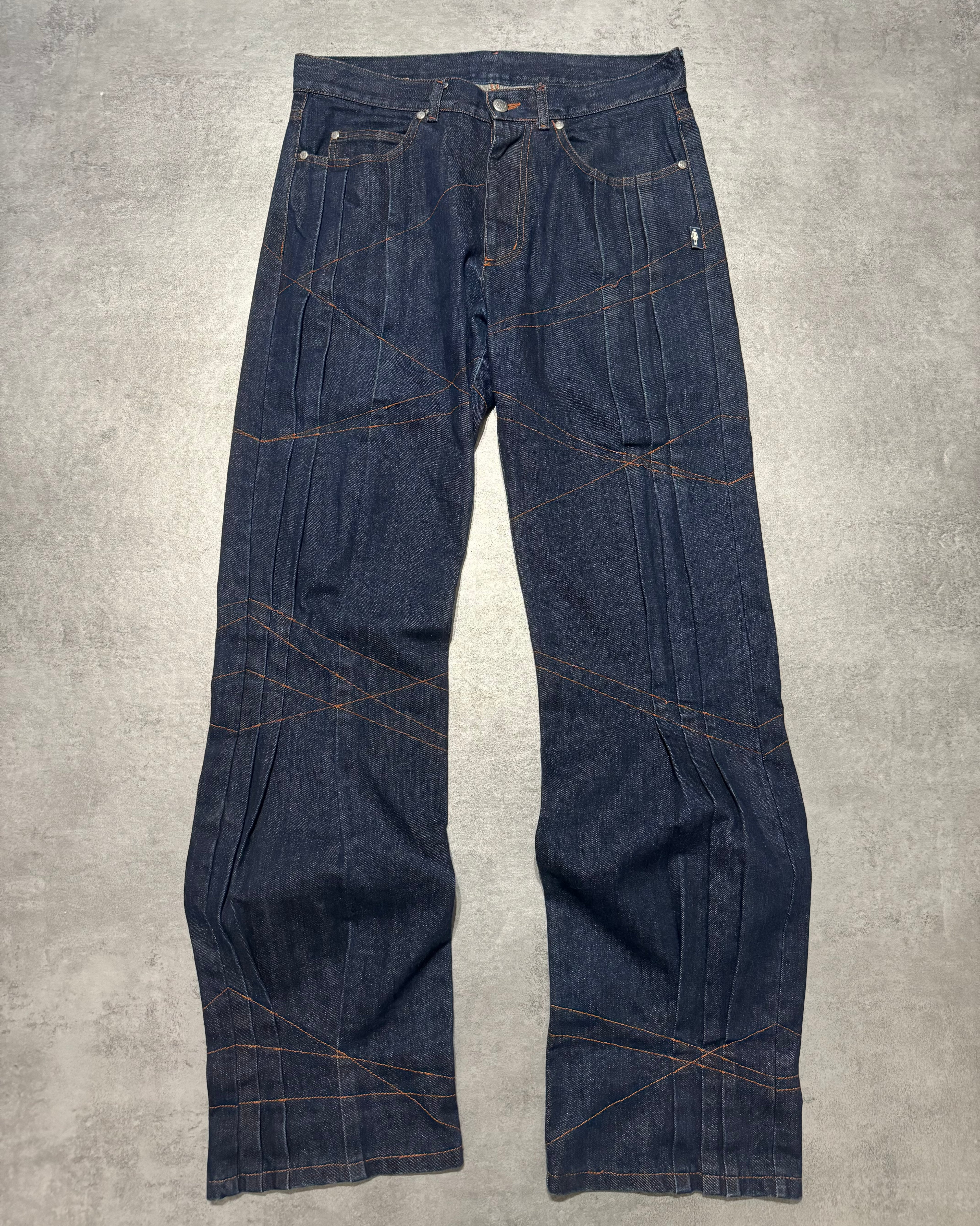 1990s Jean Paul Gaultier Brut Denim Extensible Denim Jeans (M/L) - 1