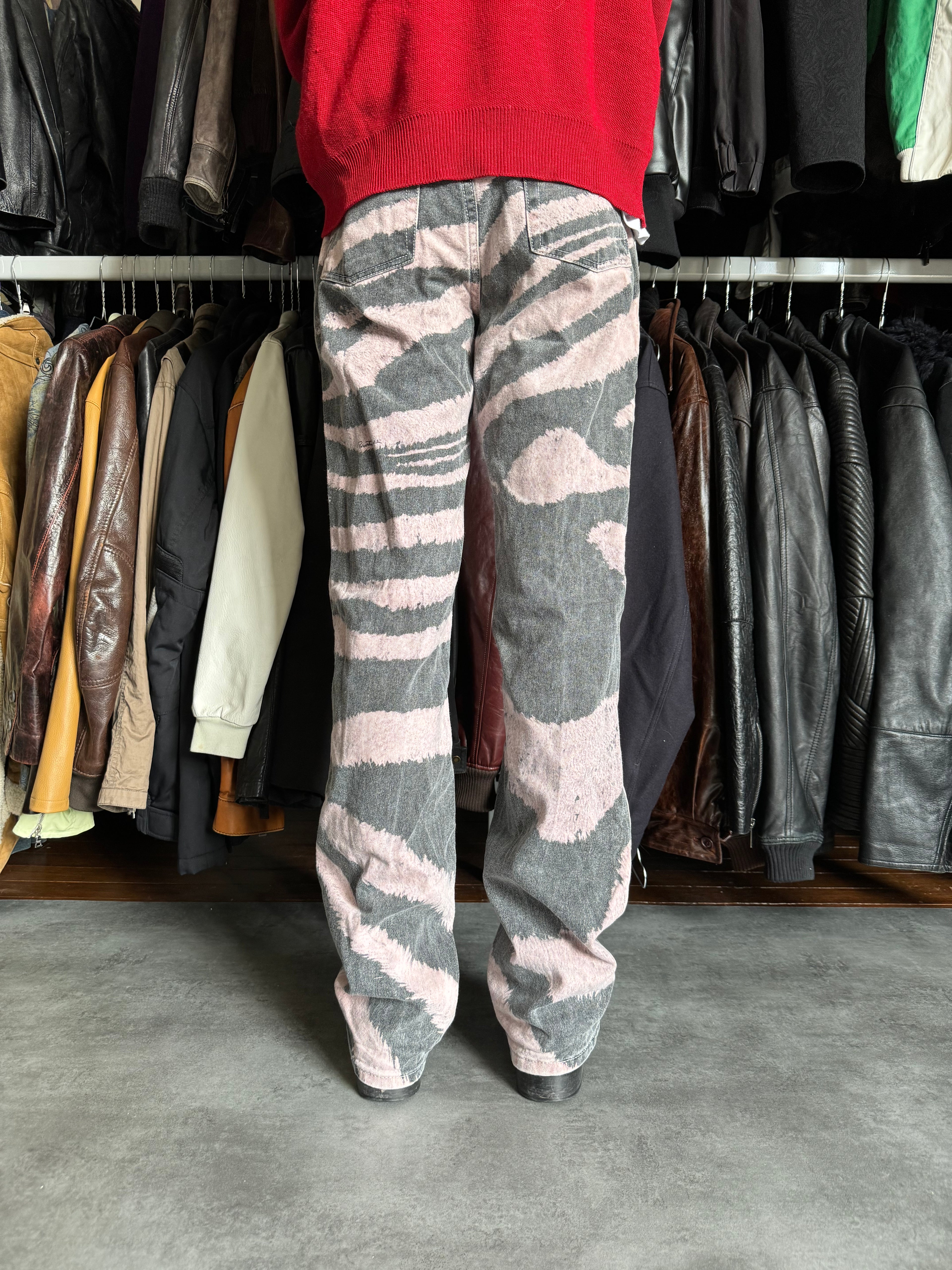 FW2001 Roberto Cavalli Zebra Pink Shadow Pants (M) - 4